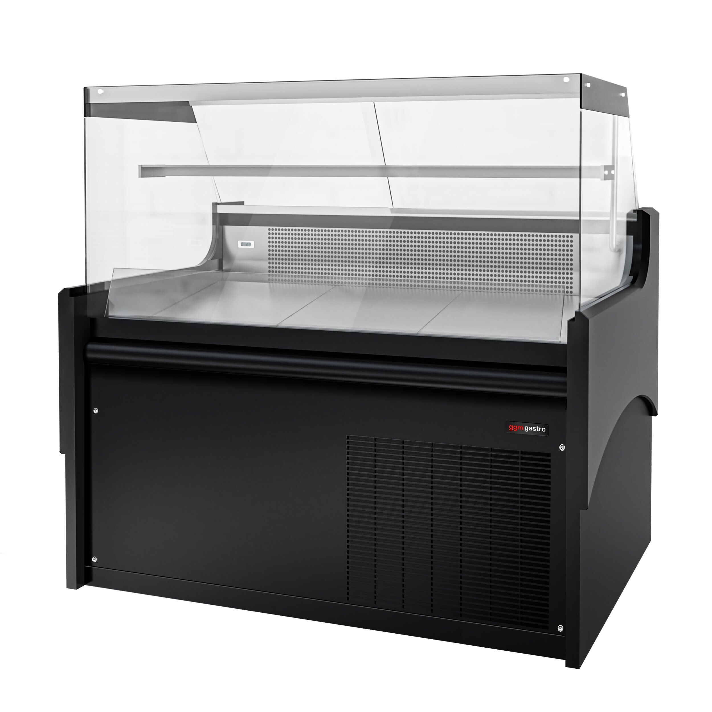 Comptoir vitrine réfrigérée - 1580x975mm - +2/+8°C - 140L - Façade noire - Vitre droite