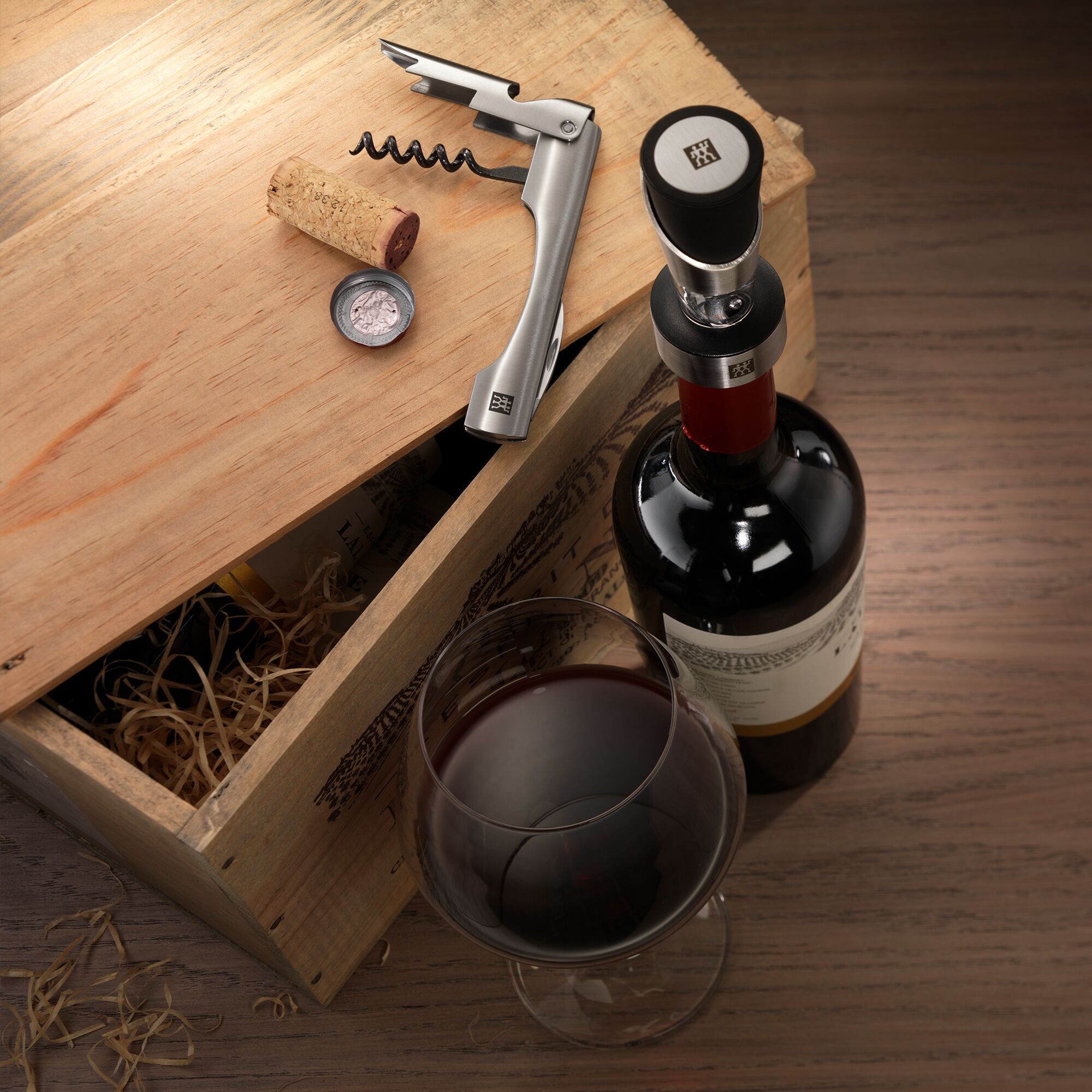 (1 piece) ZWILLING | Sommelier 3‑in‑1 Waiter’s Knife – Corkscrew, Foil Cutter, Opener – 18/10 Stainless, Matte, Ergonomic