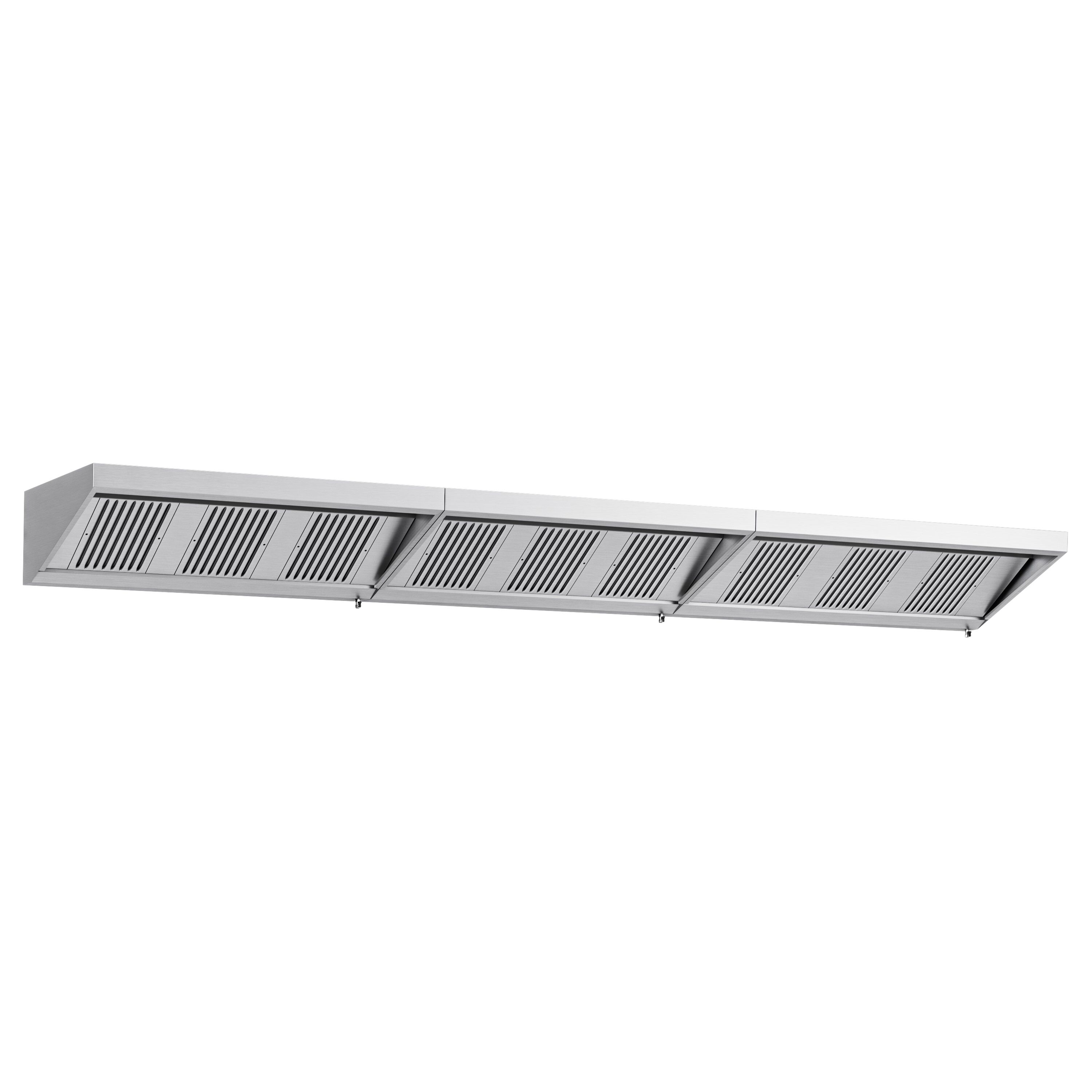 Commercial Wall-Mounted Extraction Canopy - 5600mm - with Baffle Filters & LED Lighting
