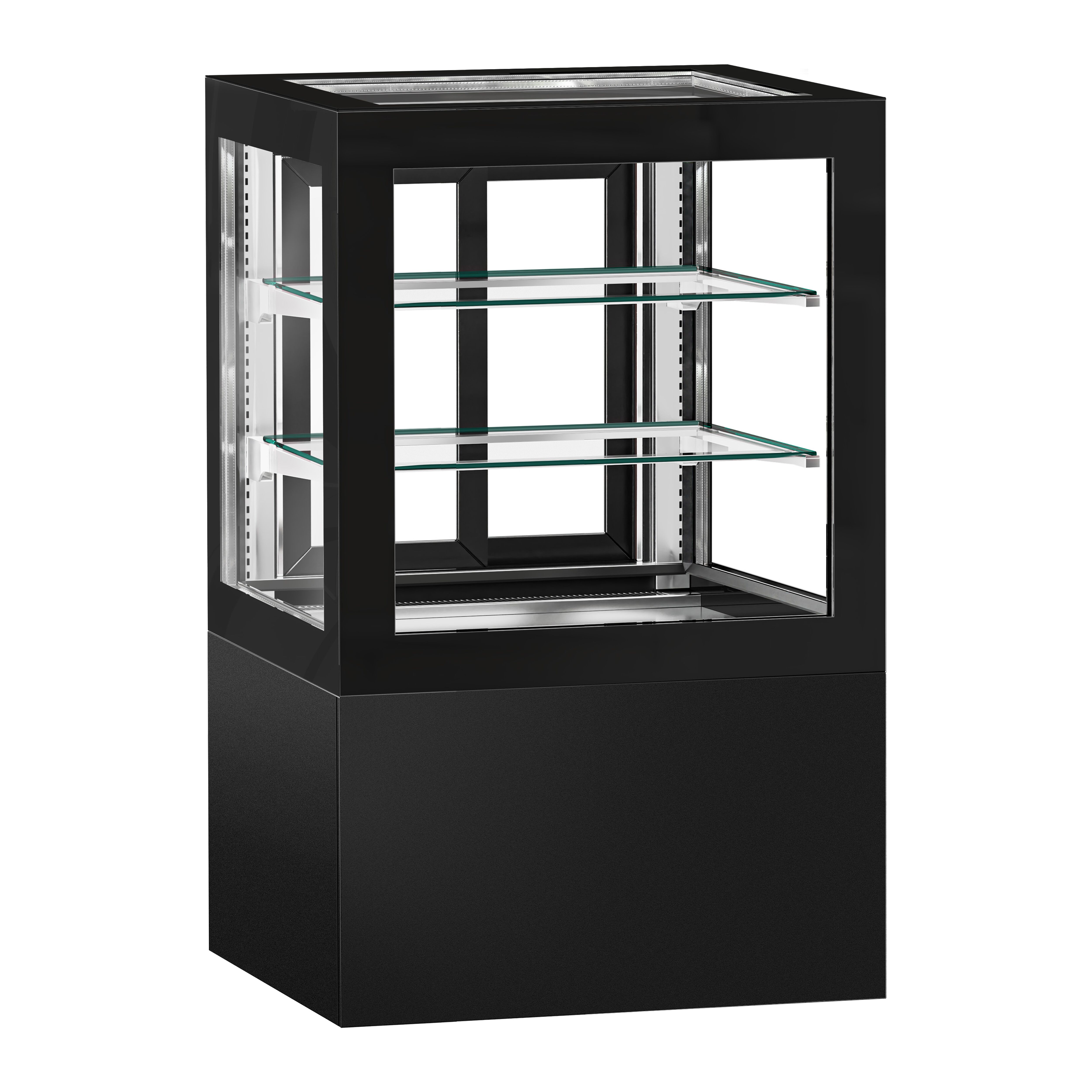 Vitrine de comptoir réfrigérée - 370L - 810mm - Double vitrage - portes coulissantes vitrées arrière - Noir