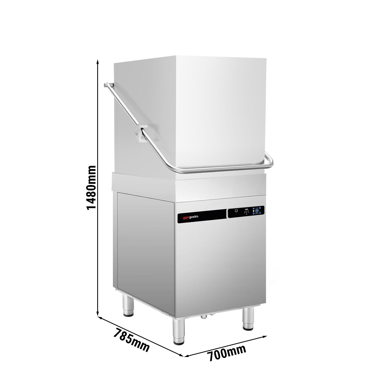 Lave-vaisselle à capot – Écran tactile – 9,66 kW – avec pompe de détergent, de rinçage et de vidange