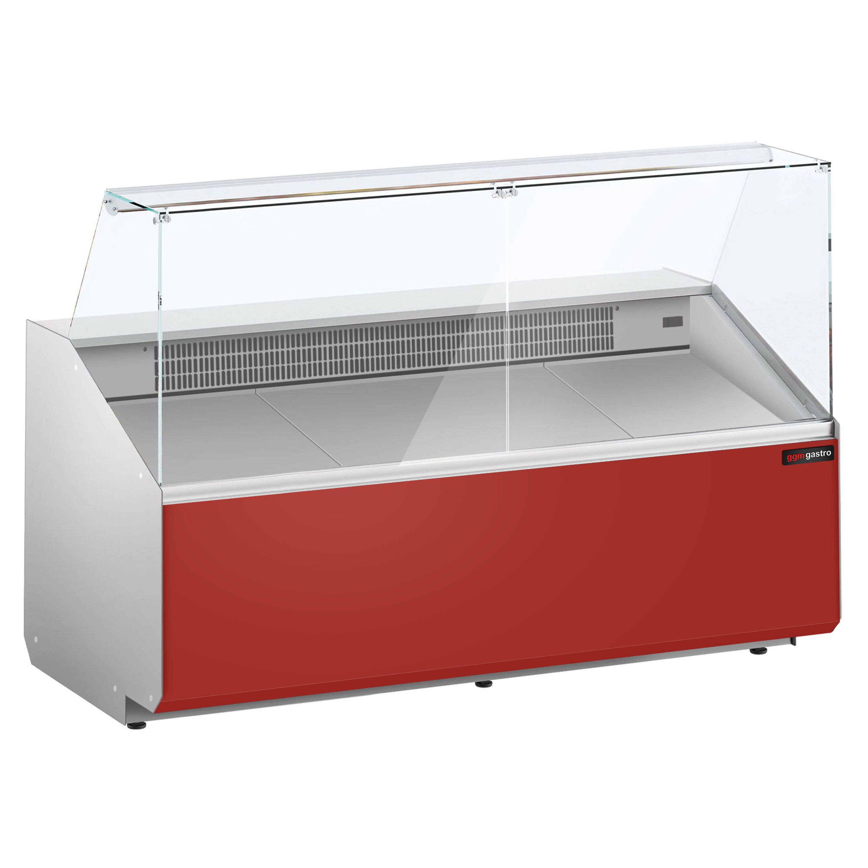 Serve Over Counter - 1881x979mm - double glazing - front panel red - capacity 387 litres
