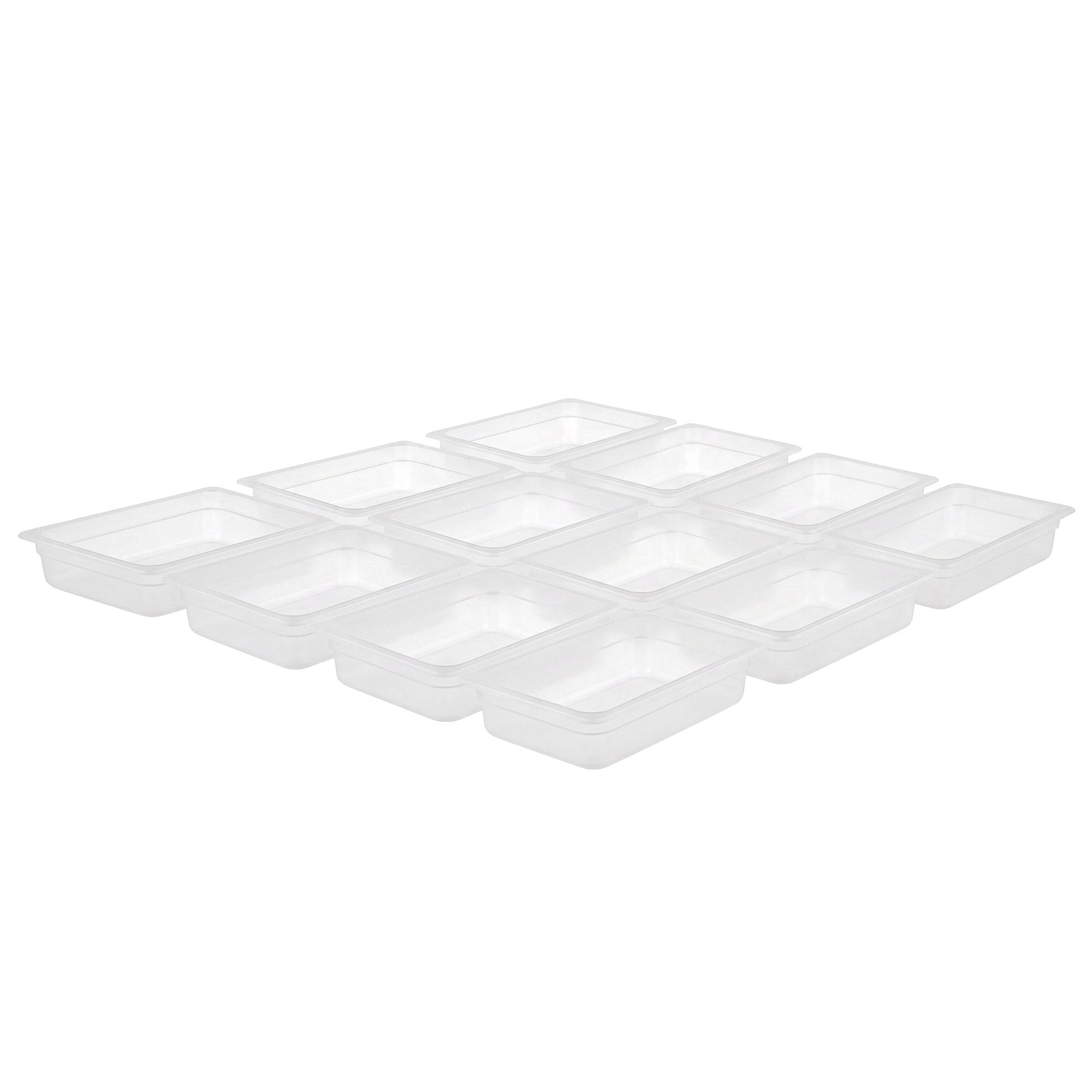 (12 pcs) Polycarbonate Container GN 1/2 - Clear - 8.9L - Depth: 150mm