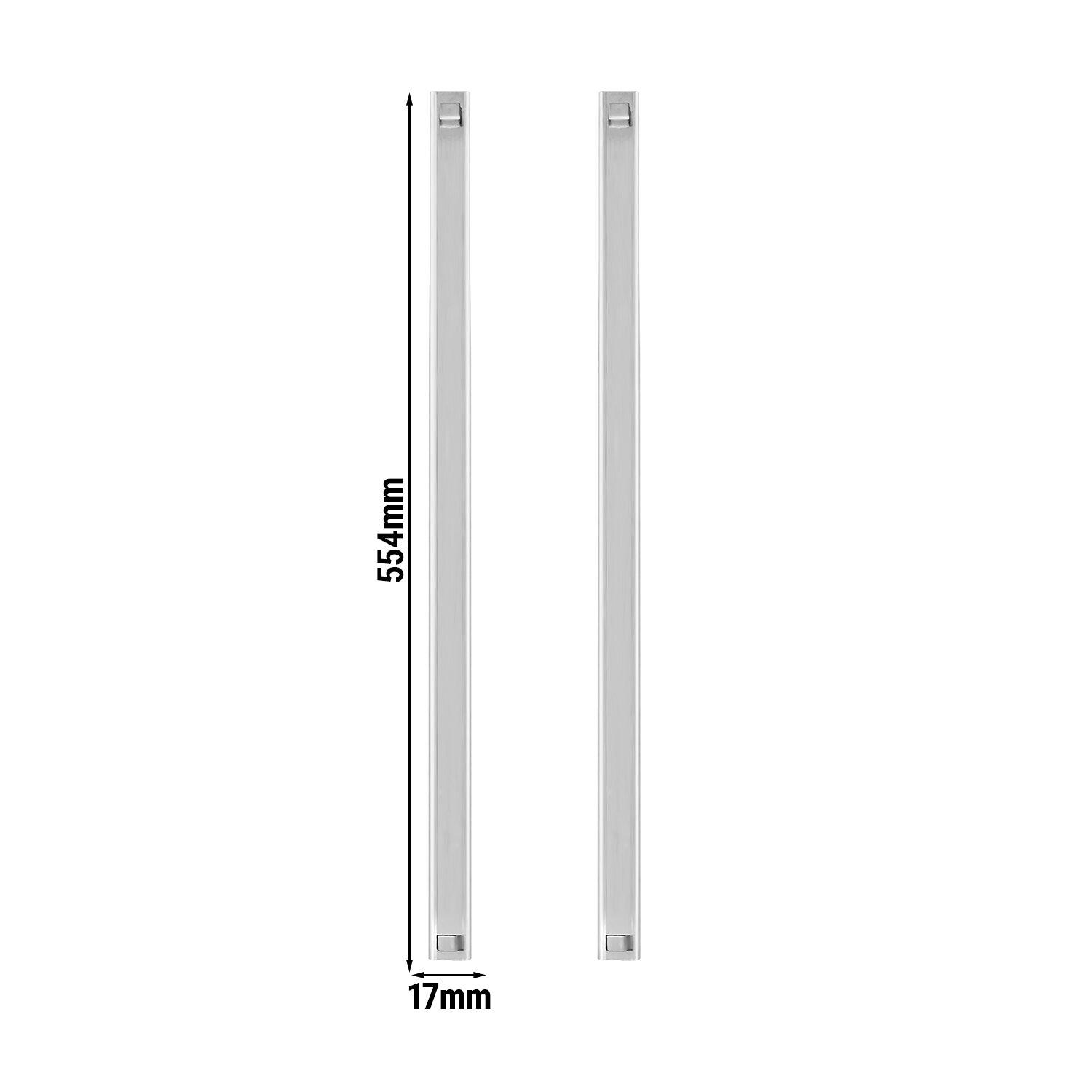 Paire de glissières en inox - renforcées - 554x15x17mm - compatible avec KSH136, KSH177 & KSH223
