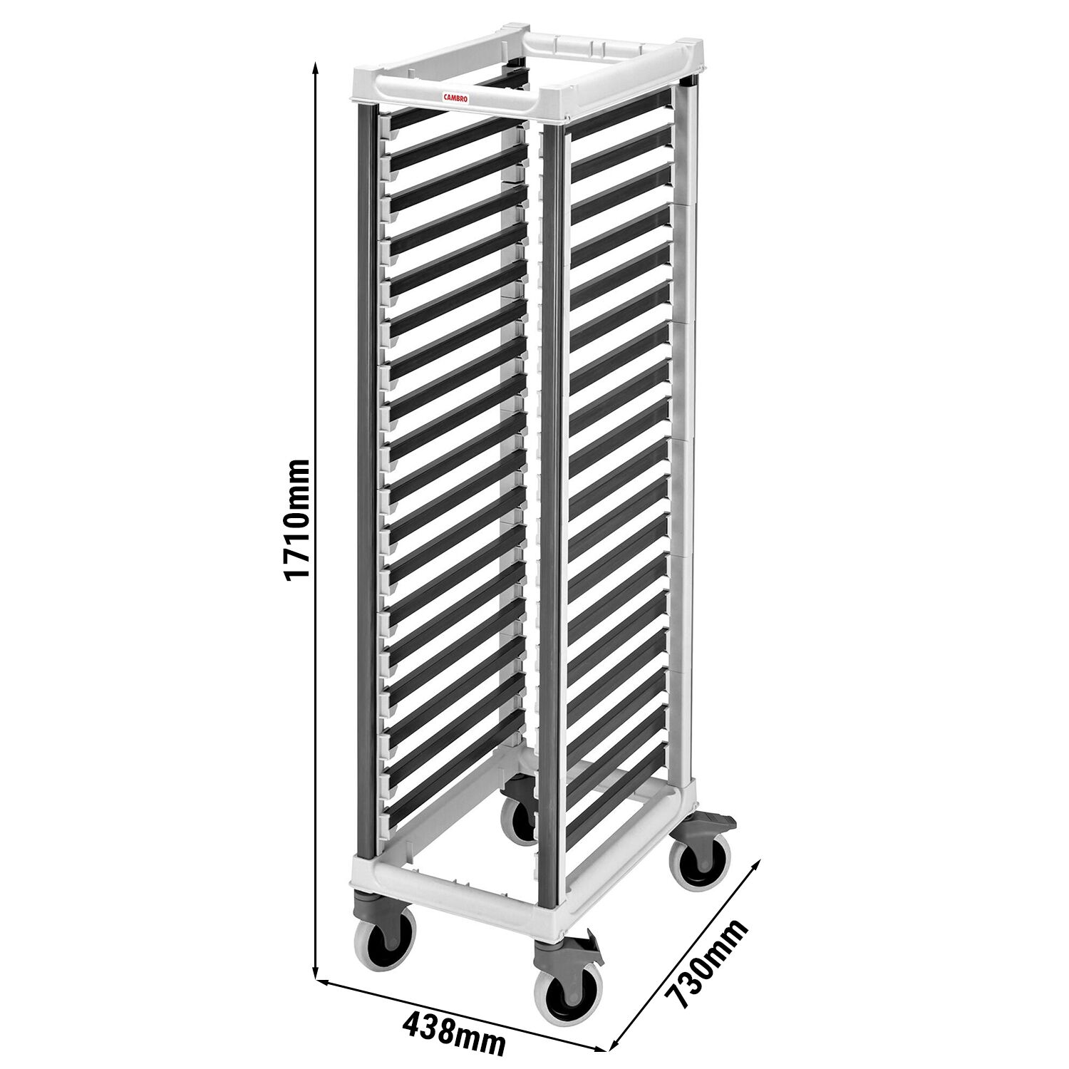 CAMBRO | CAMSHELVING® – Chariot à plateaux pour 18 × GN 1/1