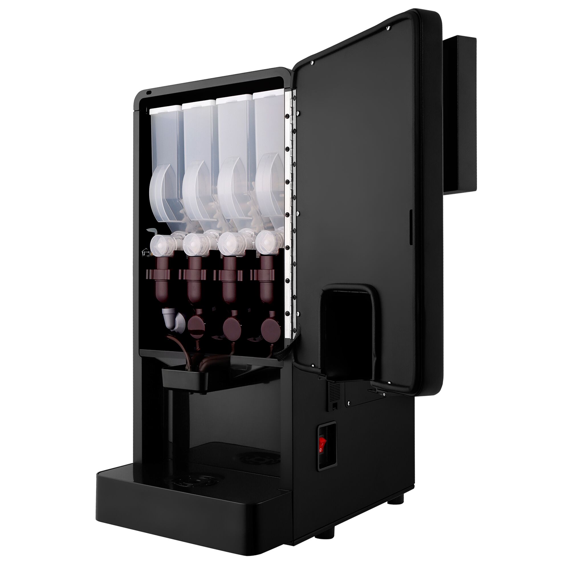 Commercial tabletop instant hot drinks machine, 4 ingredient canisters — 2.0 kW — Touch — Black