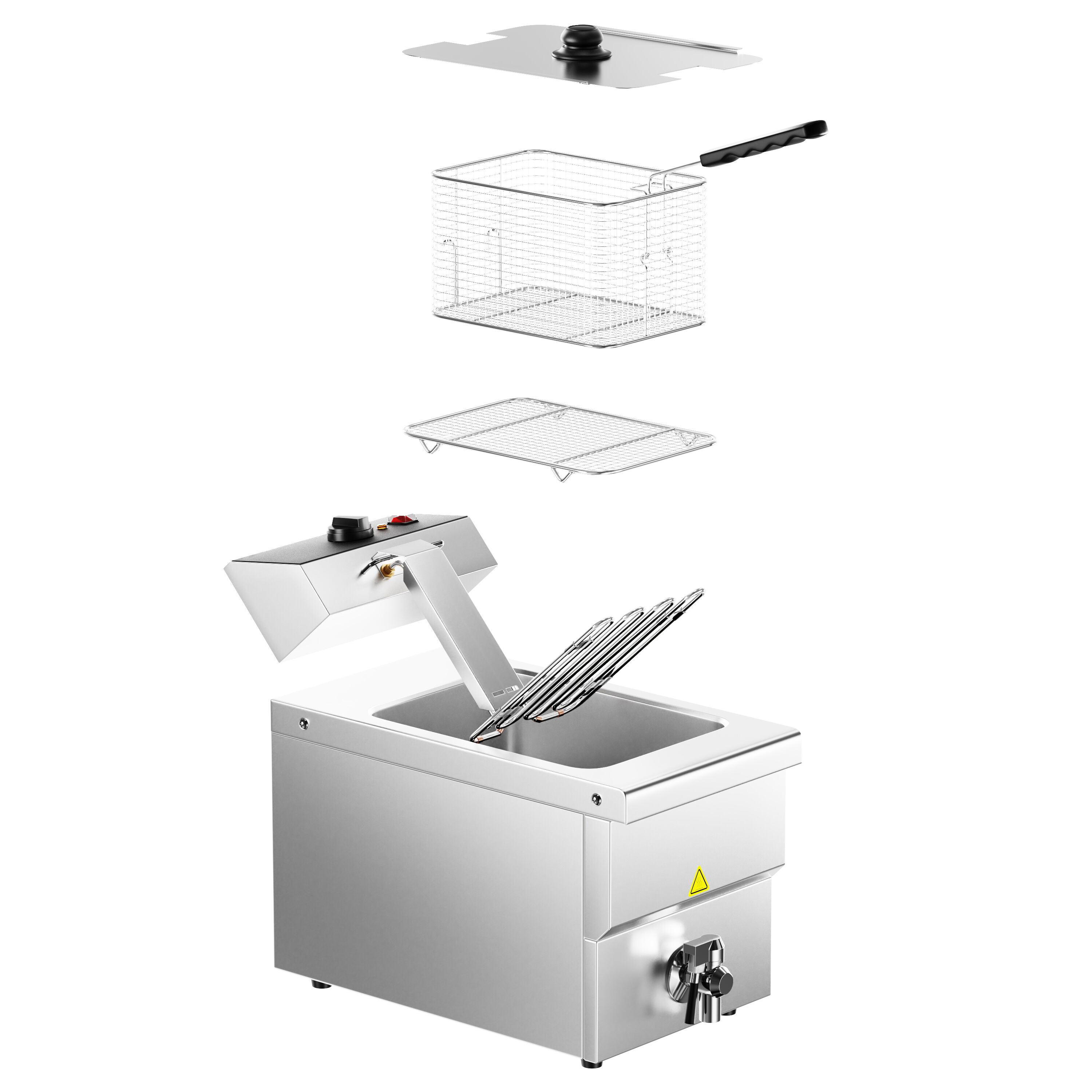 Friteuse électrique – 8 litres – 3,25 kW – avec robinet de vidange
