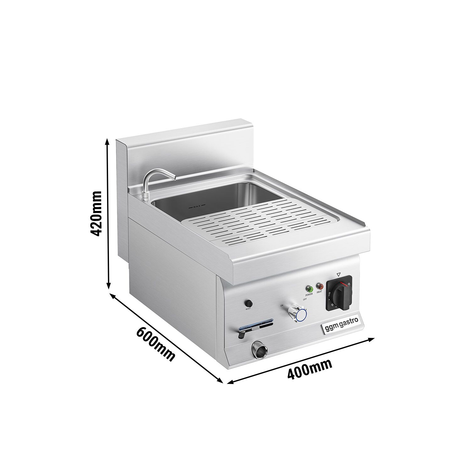 Cuiseur à pâtes électrique avec robinet – 18 L – 4,5 kW