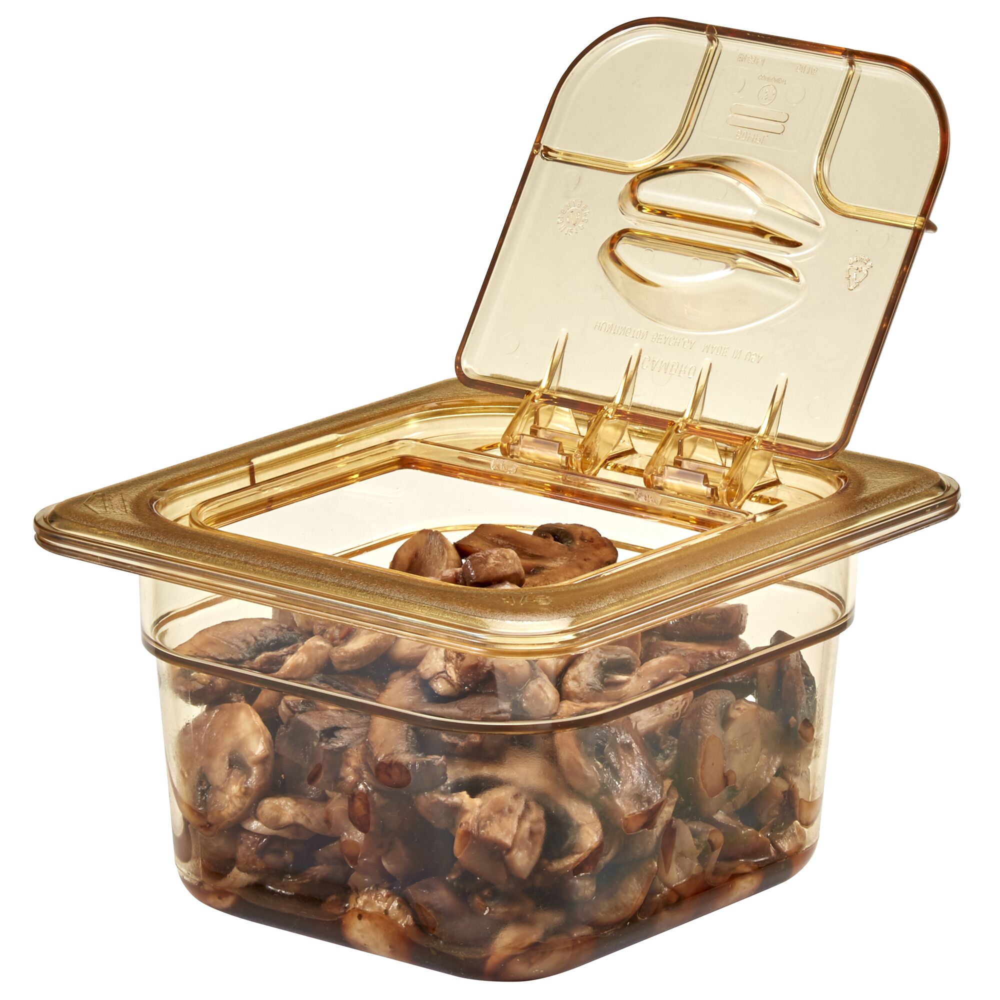 (6 Stück) CAMBRO | H-PAN™ - Hitzebeständiger Behälter GN 1/6 - Bernstein - Höhe: 100mm