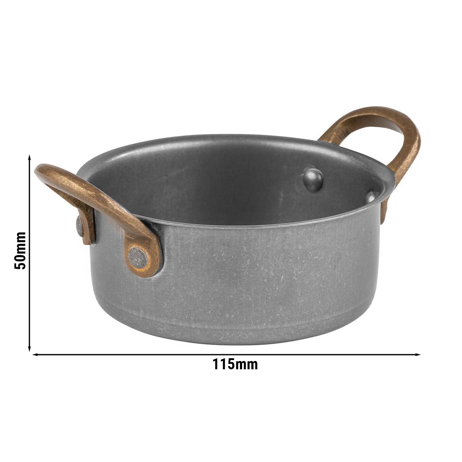 (6 db) Alacsony lábas VINTARA - Rozsdamentes acél - 0,35 l - Ø 115 mm - Magasság: 50 mm