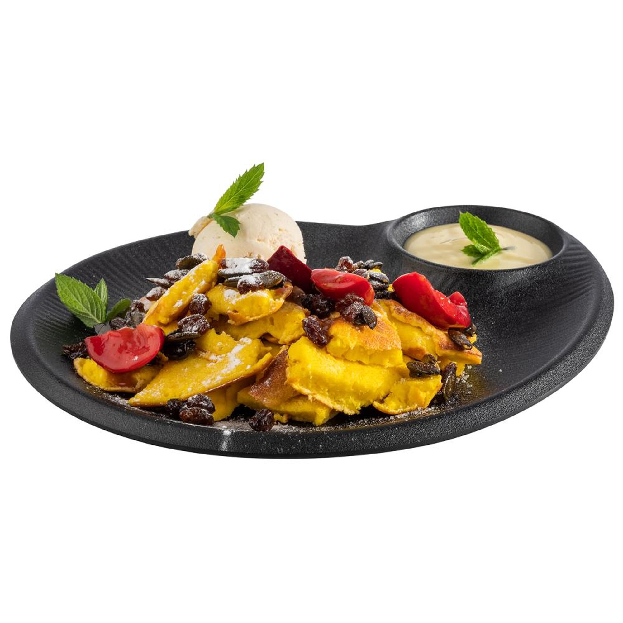 (6 pièces) NERO - Assiette - Mélamine - 300x250 mm - avec Coupelle 60 ml