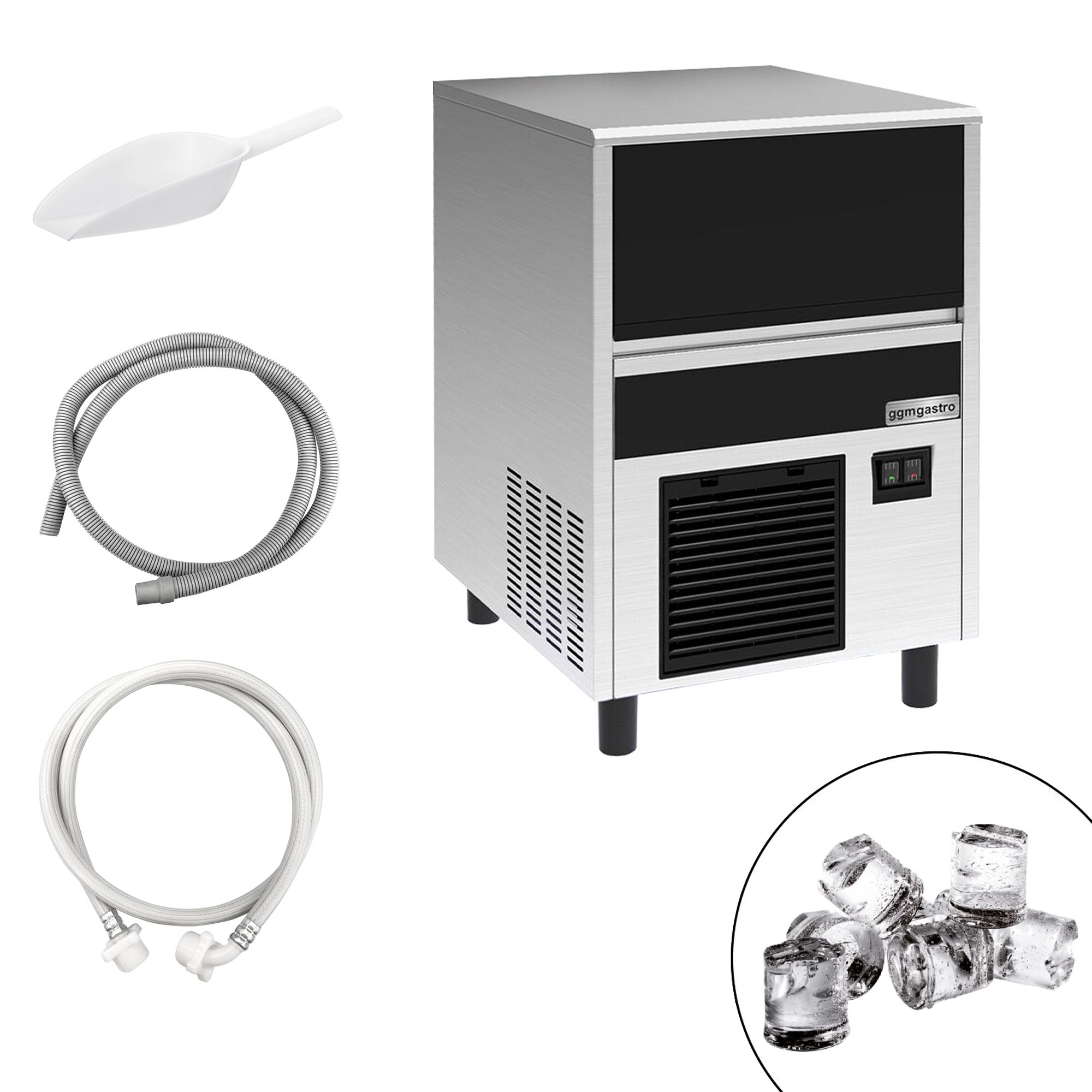 Machine à glaçons - Cylindre - 37 kg/24 h - y compris la pompe de vidange