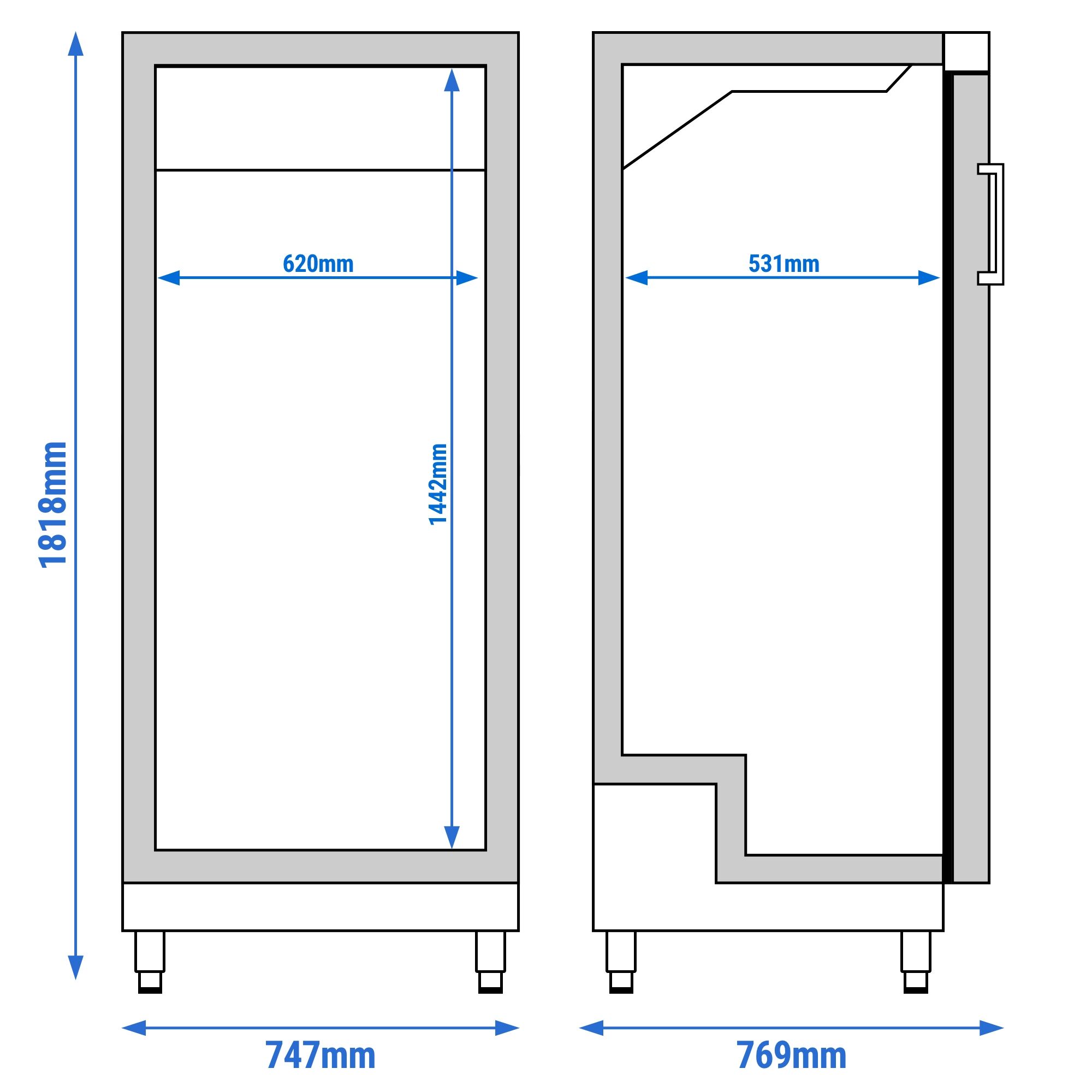 LIEBHERR | Réfrigérateur en inox PERFECTION - 600 litres - GN 2/1 - Intérieur en plastique - avec 1 porte en verre