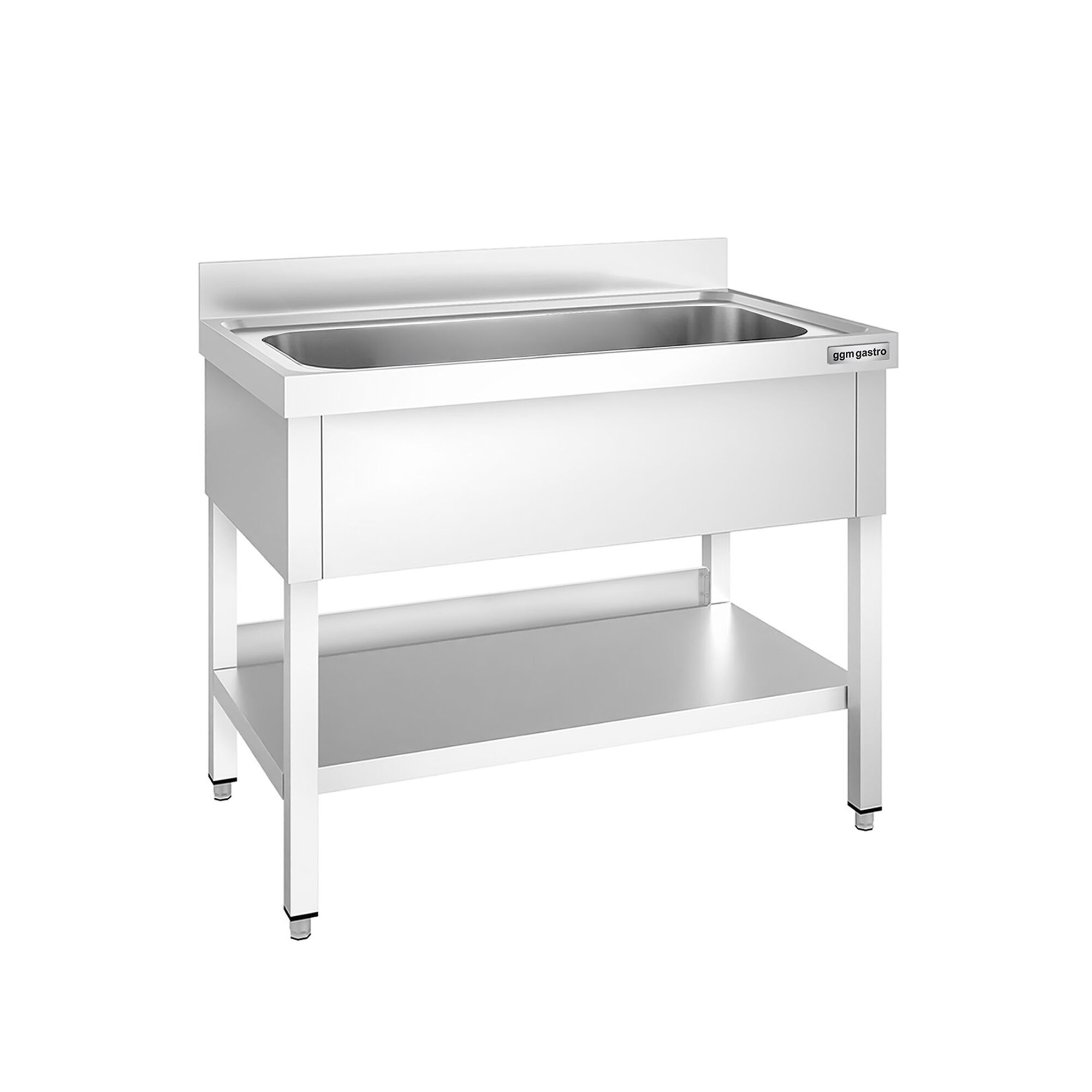 Plonge à marmites en inox PREMIUM - 1000x600mm - avec étagère basse & 1 bac