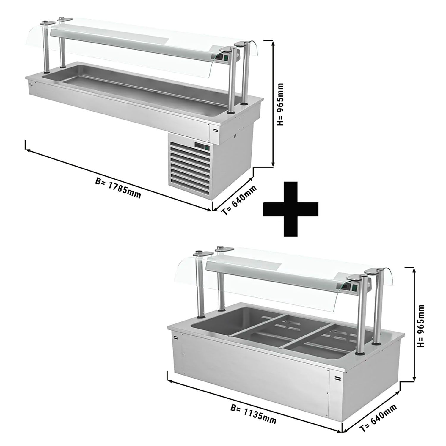 Bain-Marie Encastrable - 1000 mm - 3x GN 1/1 - 2,59 kW - incl. Cuve Réfrigérée