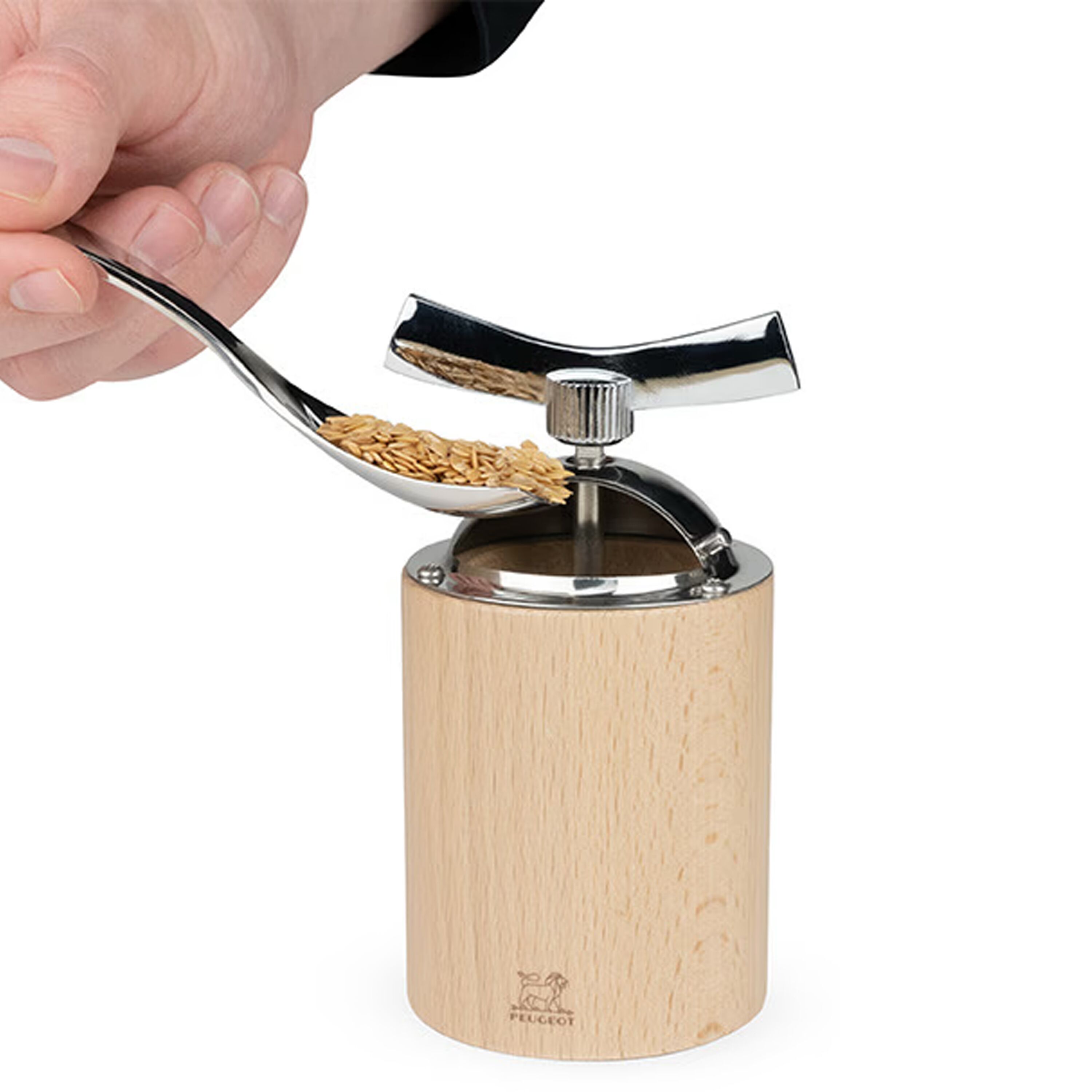 (6 pièces) PEUGEOT | ISEN - Moulin à graines de lin - Bois - Naturel - Hauteur : 130 mm