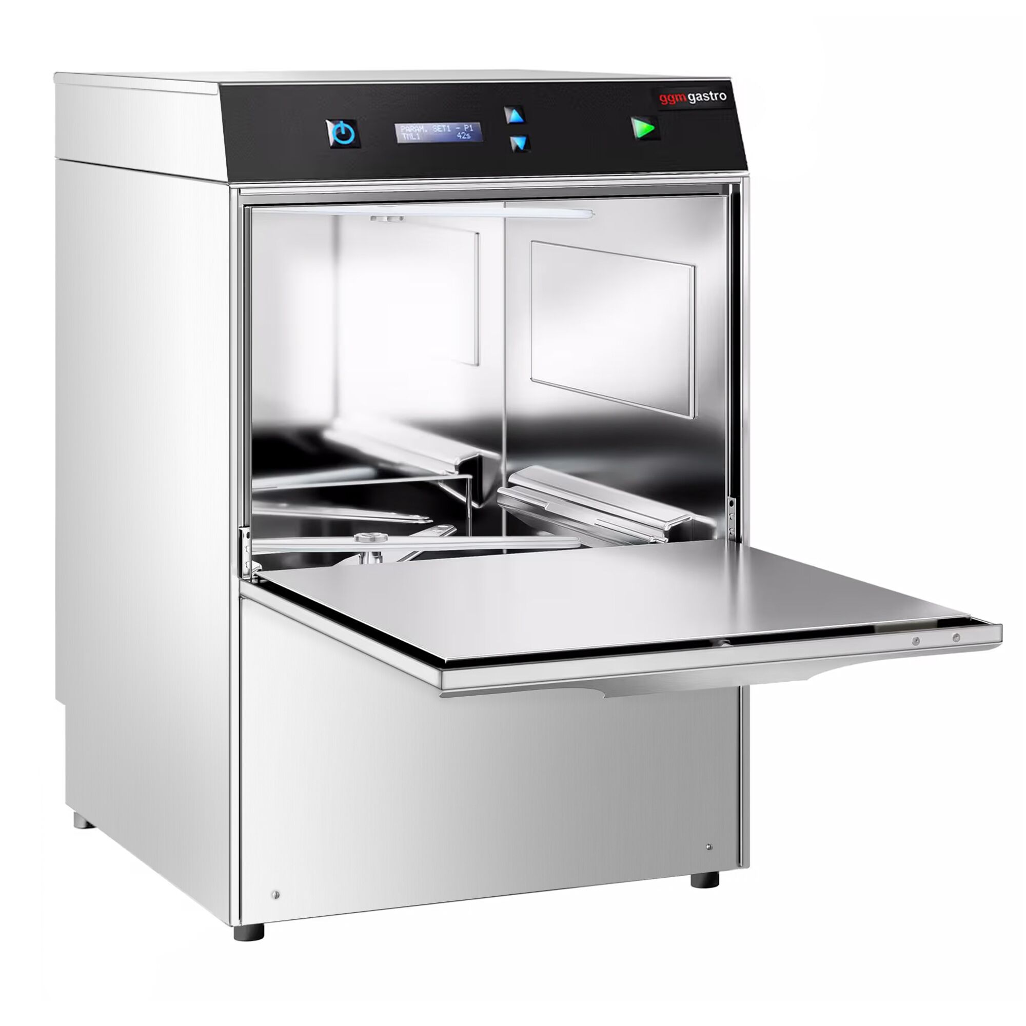 Lave-verres professionnel à double paroi - Numérique - 2,97kW - incl. Filtre à eau anti-calcaire - avec pompes à détergent, de liquide de rinçage et de vidange
