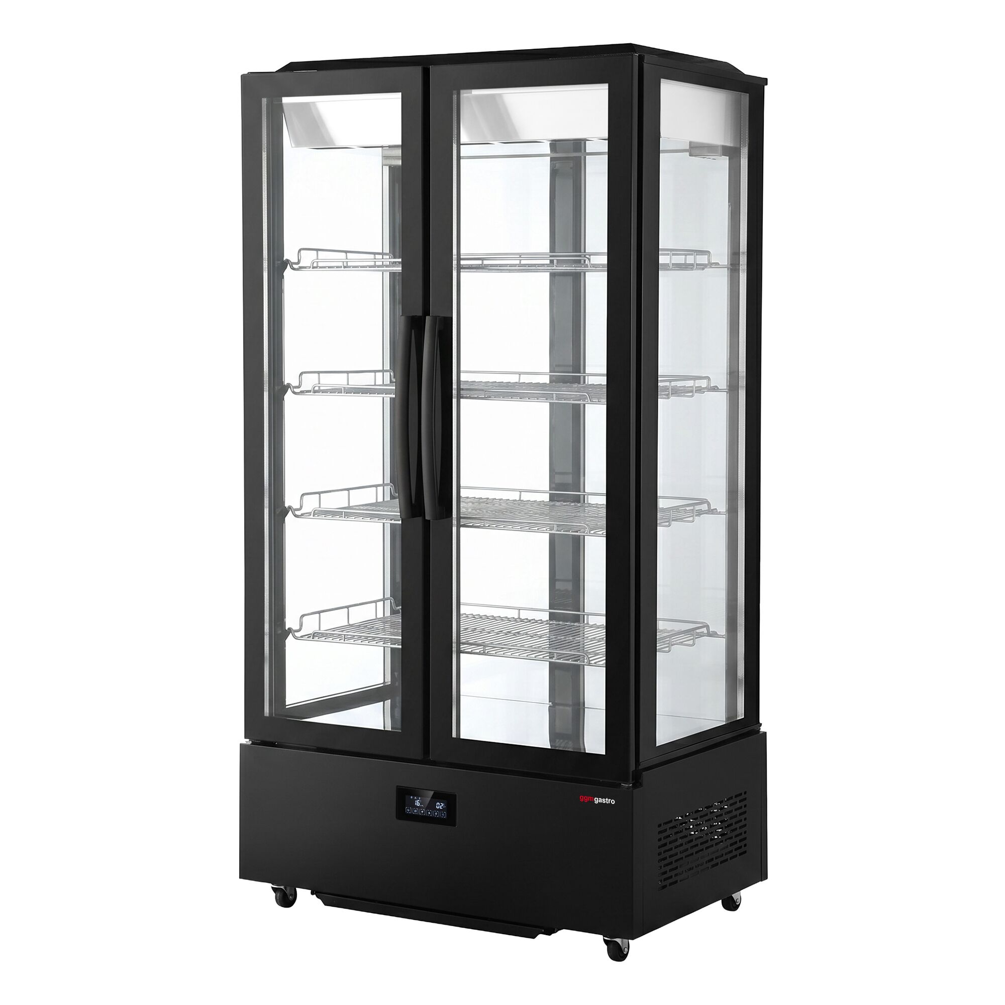 Panoramavitrine - 750 Liter - mit 4 Ablagen - LED Beleuchtung