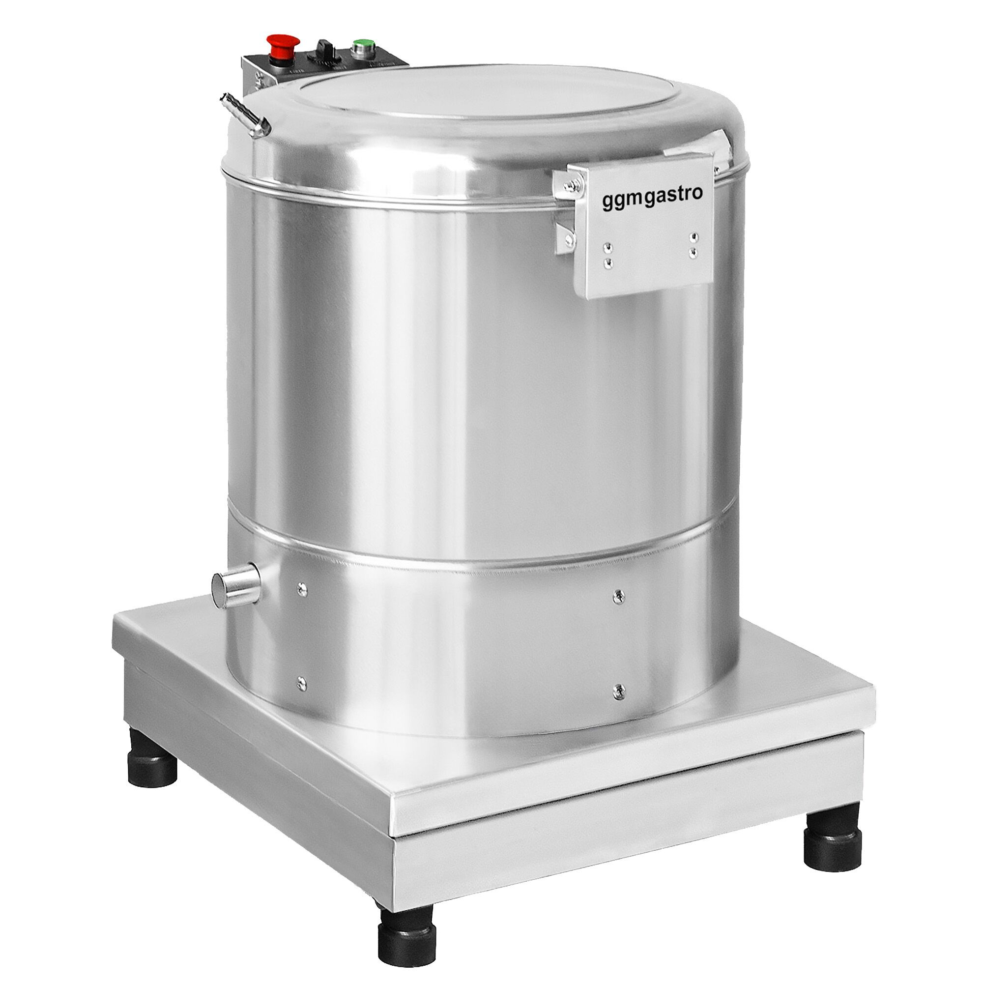 Salatschleuder - 20 Liter - 35kg/h - 370 Watt - 1400 U/min - Edelstahl - inkl. Ablassrohr