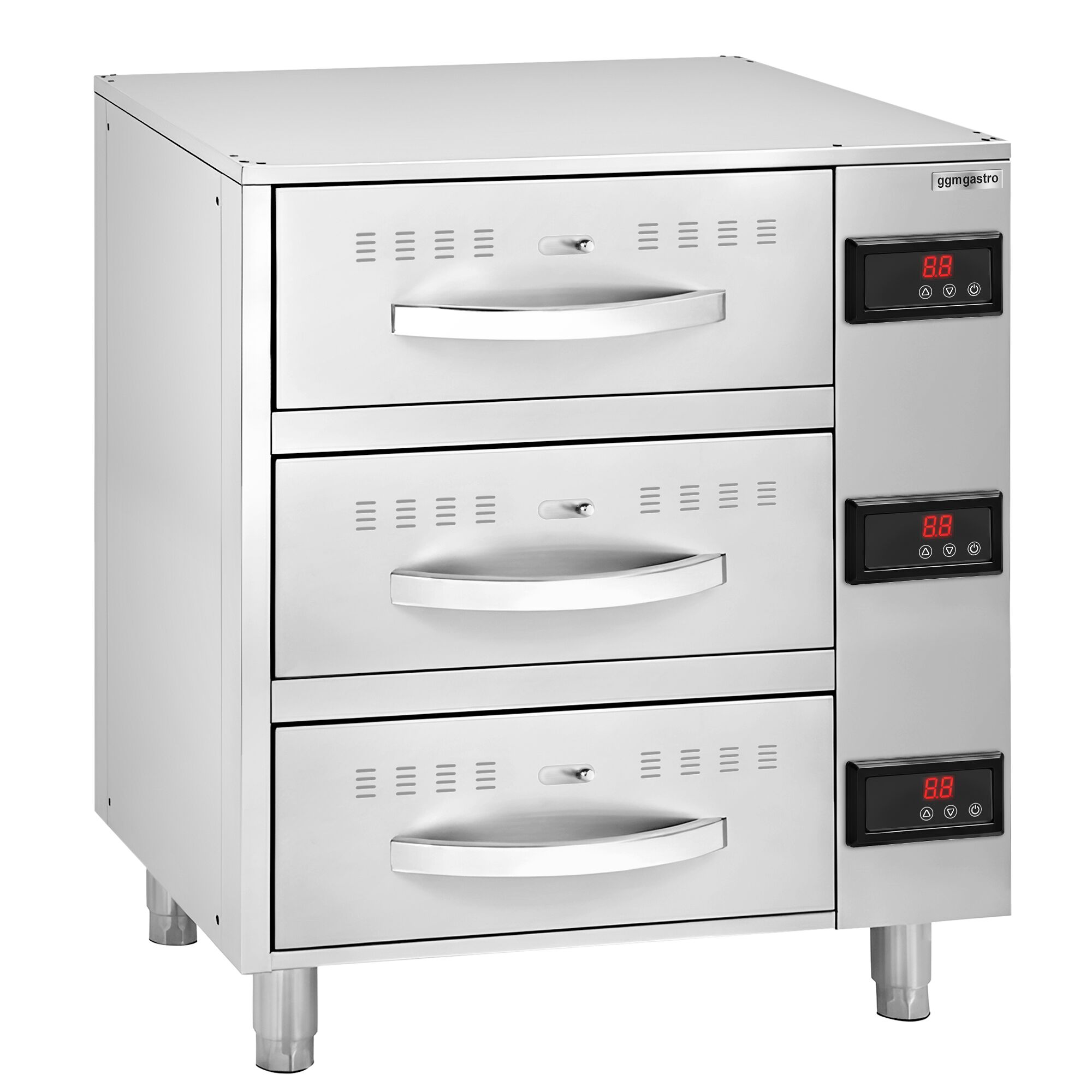 Meuble chauffant à tiroirs GN 1/1 - 3 tiroirs - 6kW - 824x578x957mm
