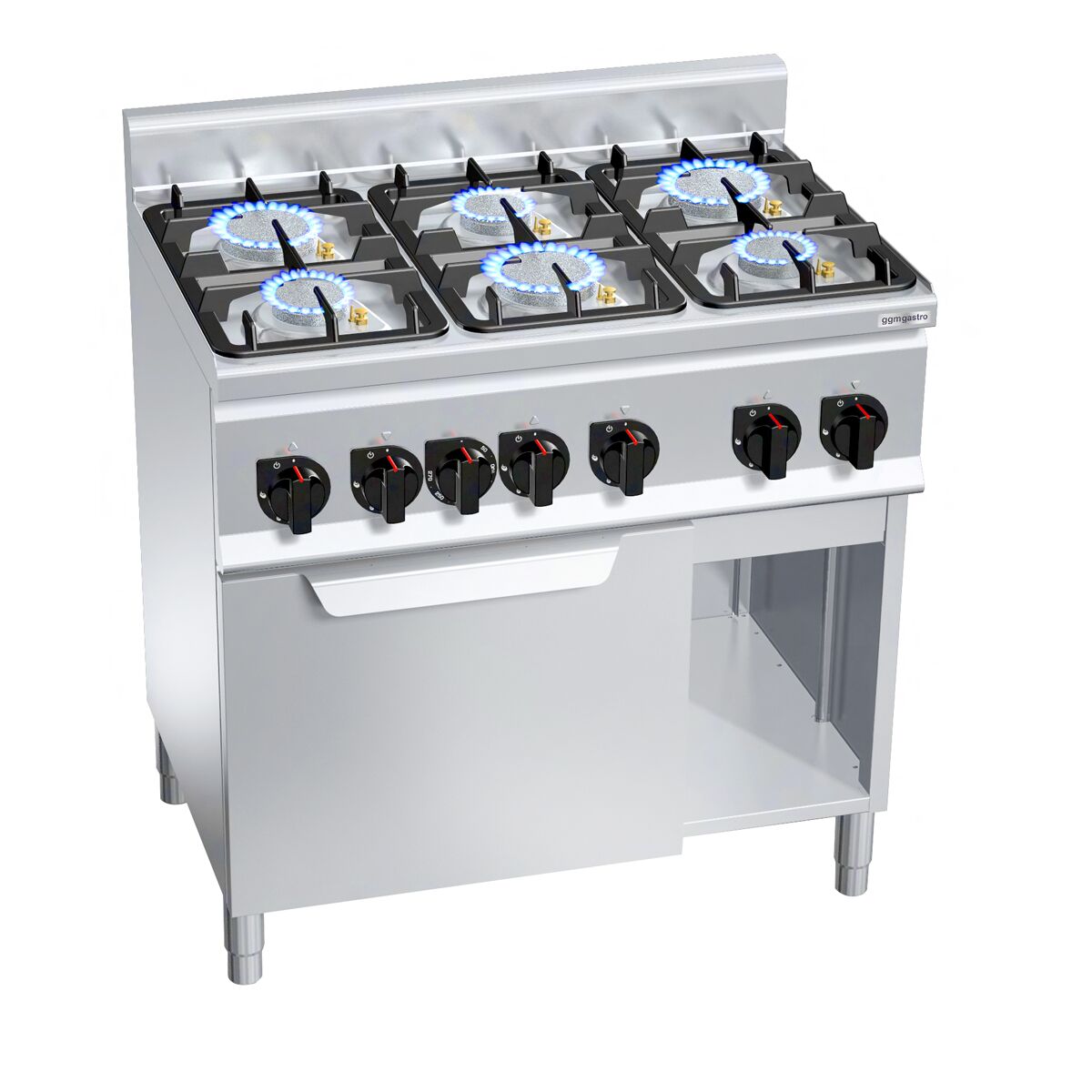 Fourneau à gaz – 28,5 kW – 6 brûleurs – avec four à gaz – 3,5 kW