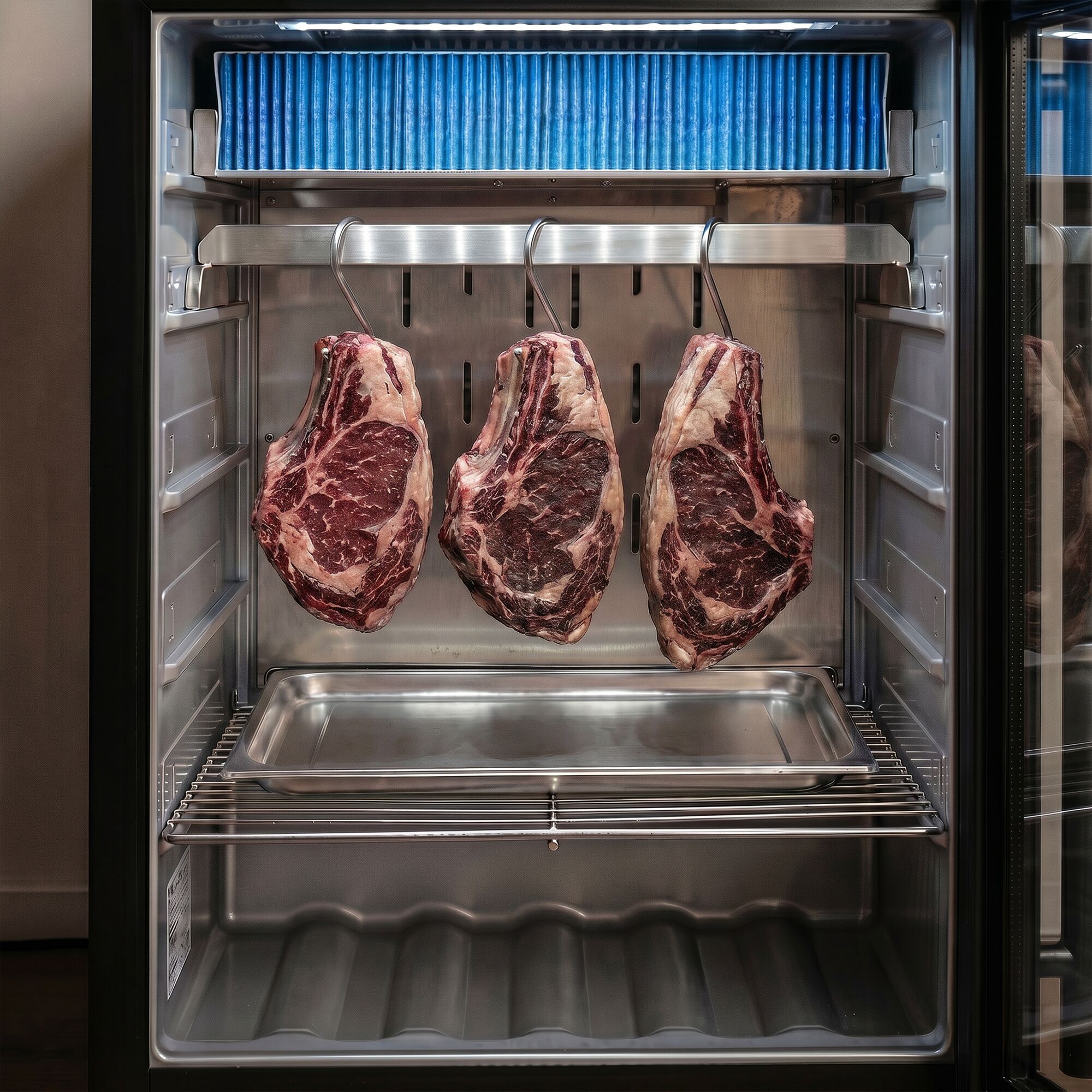 Armoire de maturation à sec pour viande - 595mm - 98 litres - 1 porte vitrée sans cadre - inox