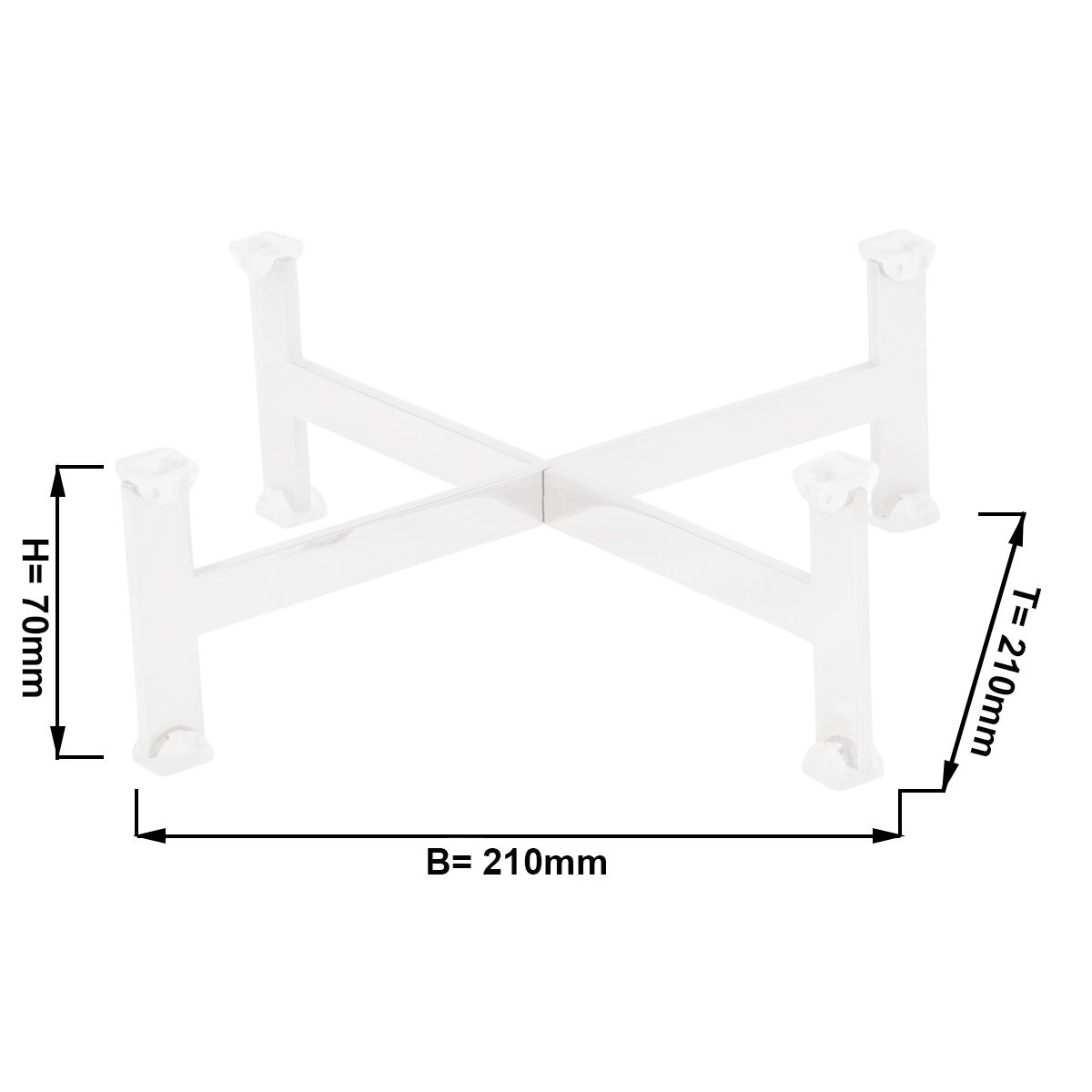 Buffet Stand - Stainless steel, powder-coated - White - square - Height: 70mm - suitable for platters & plates from 210mm