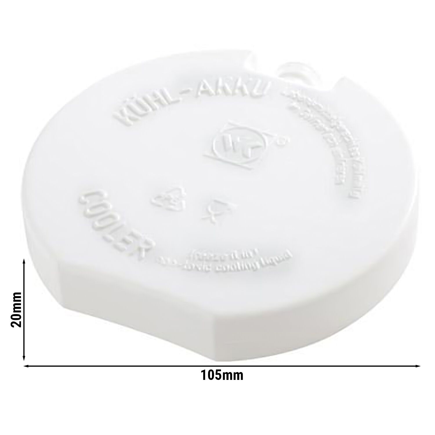 (6 pcs) Accumulateur de froid - Polyéthylène - Ø 105mm - Blanc