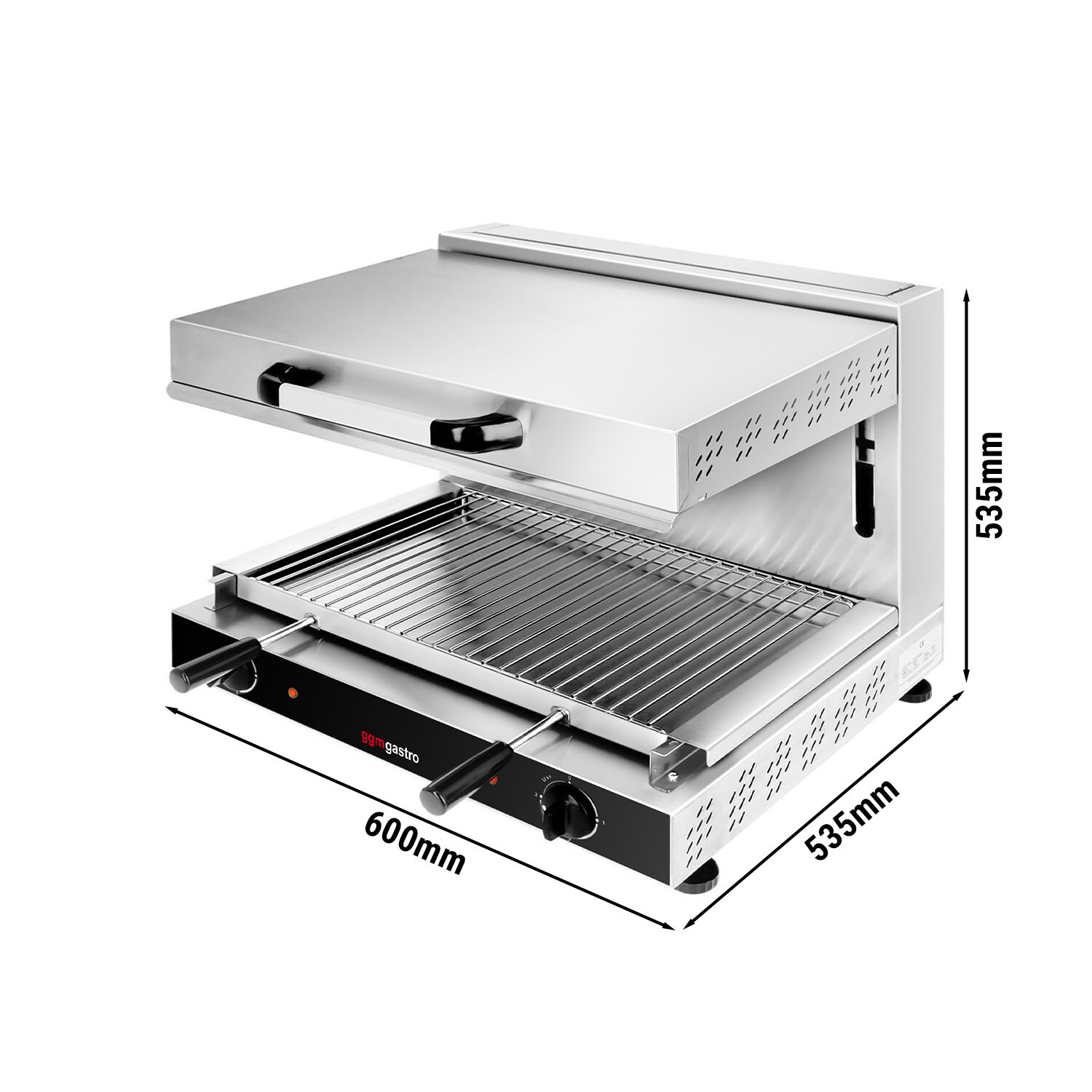 Four pita électrique / Salamandre à levage SPÉCIAL - 3 kW - 220 volts - éléments chauffants réglables en hauteur