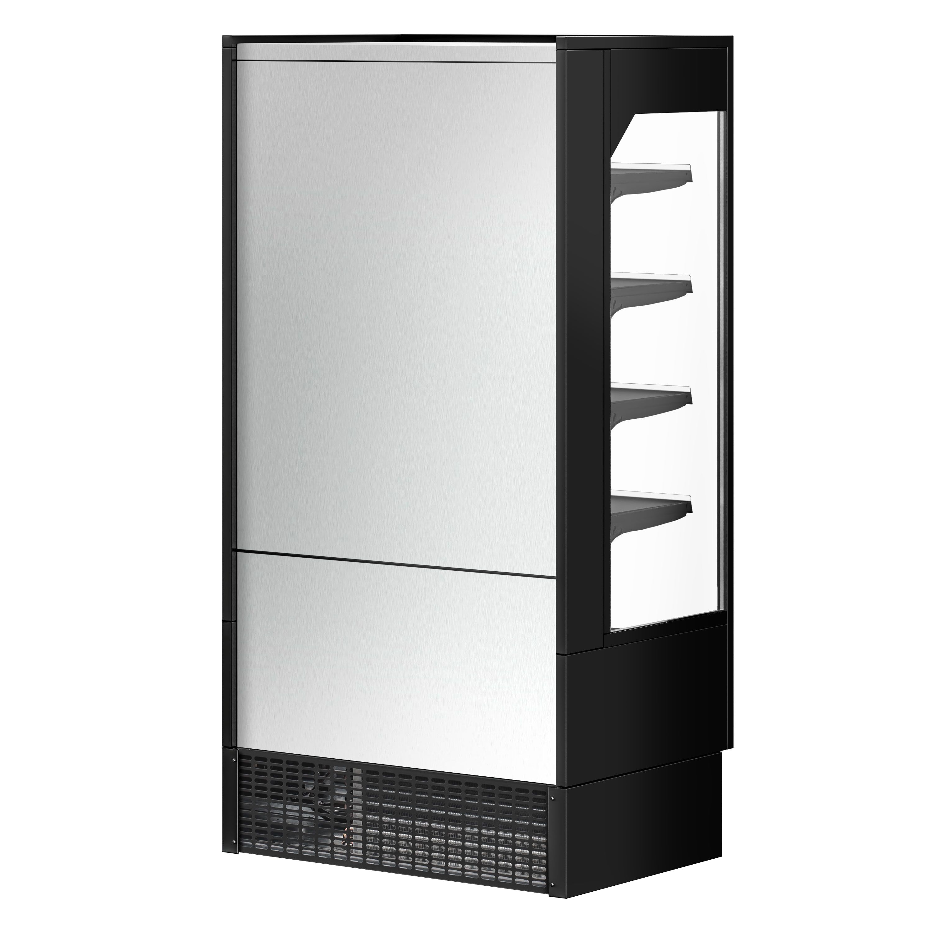 Vitrine murale réfrigérée - 1002mm - 440L - avec 2 portes battantes vitrées & 4 étagères - arrière fermé - Noir