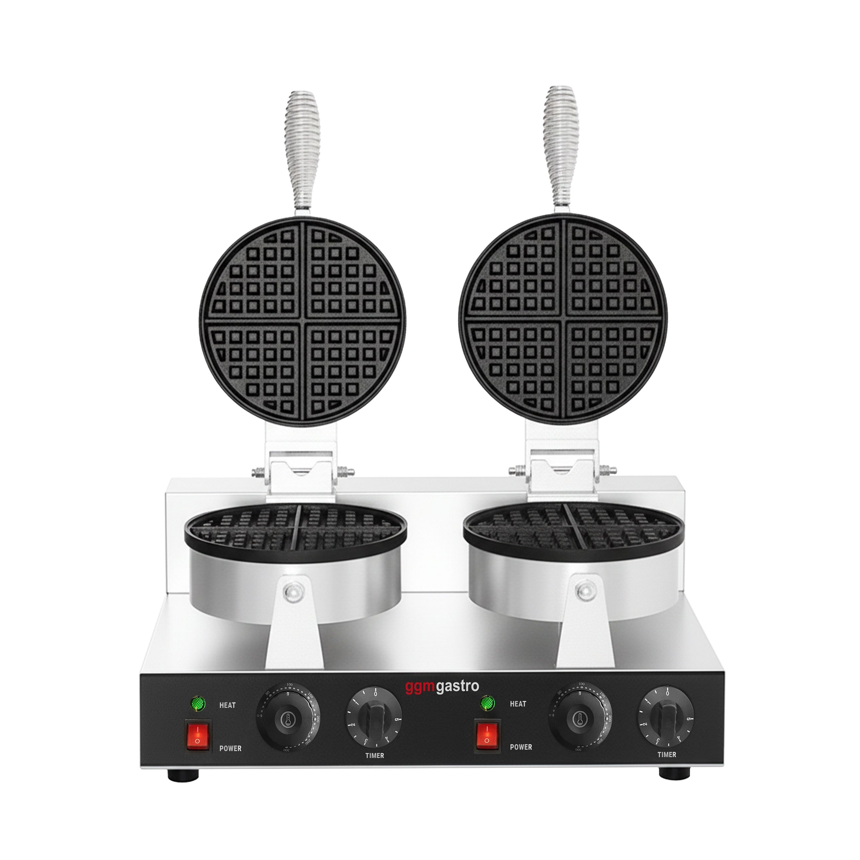 Gaufrier – double – manuel – 2,6 kW – Forme : rond – Ø 180 mm