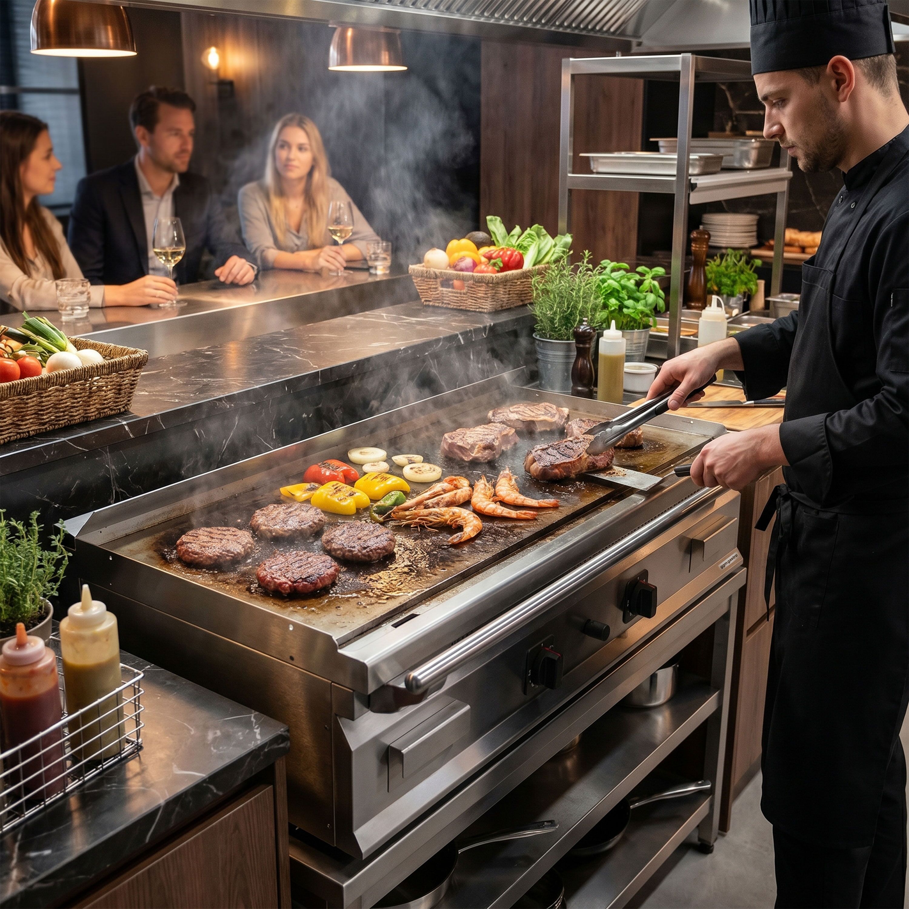 Teppanyaki-bakplaat op gas - 24 kW