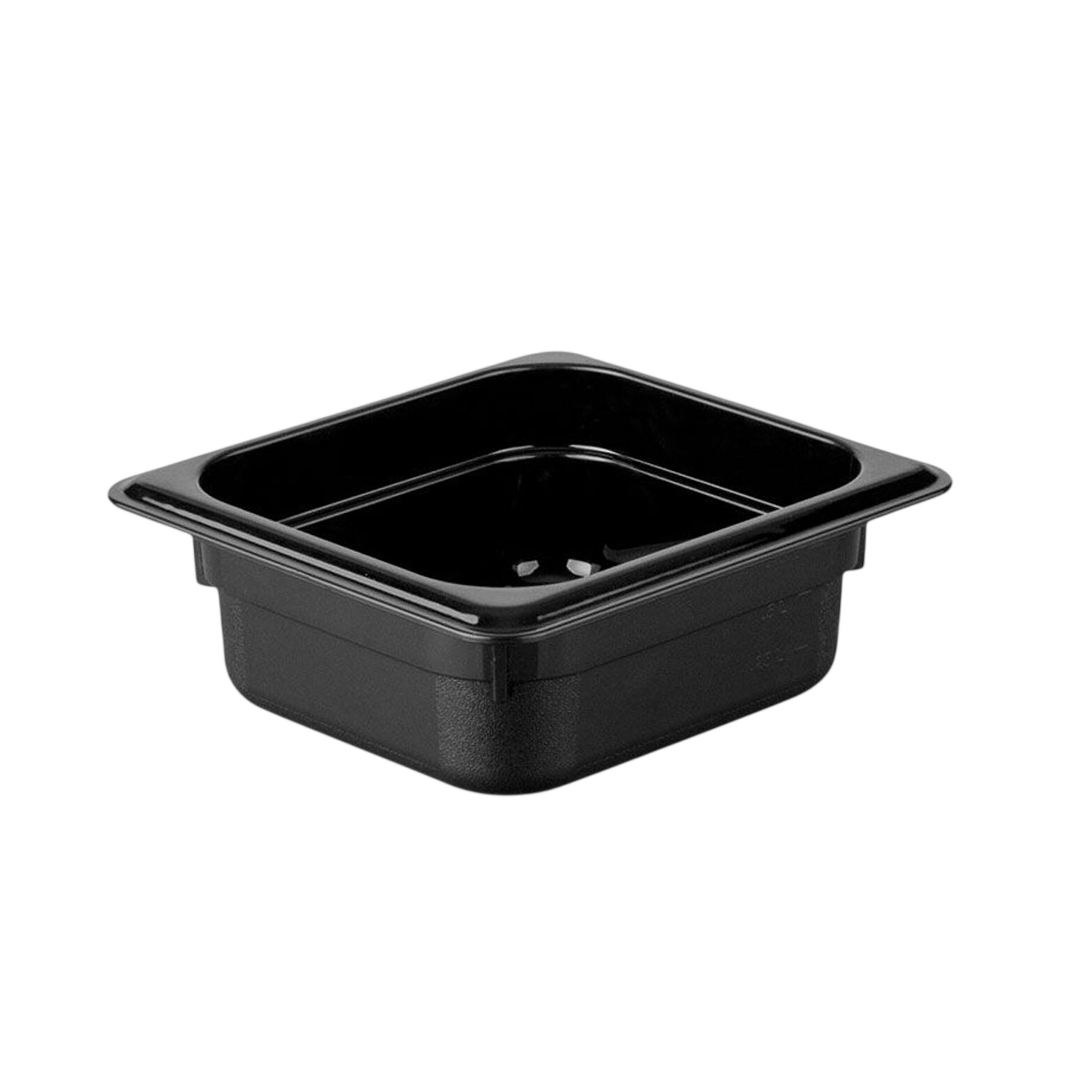 (12 stuks) Polycarbonaat GN-bak GN 1/6 - zwart - 1,0 liter - Diepte: 65mm