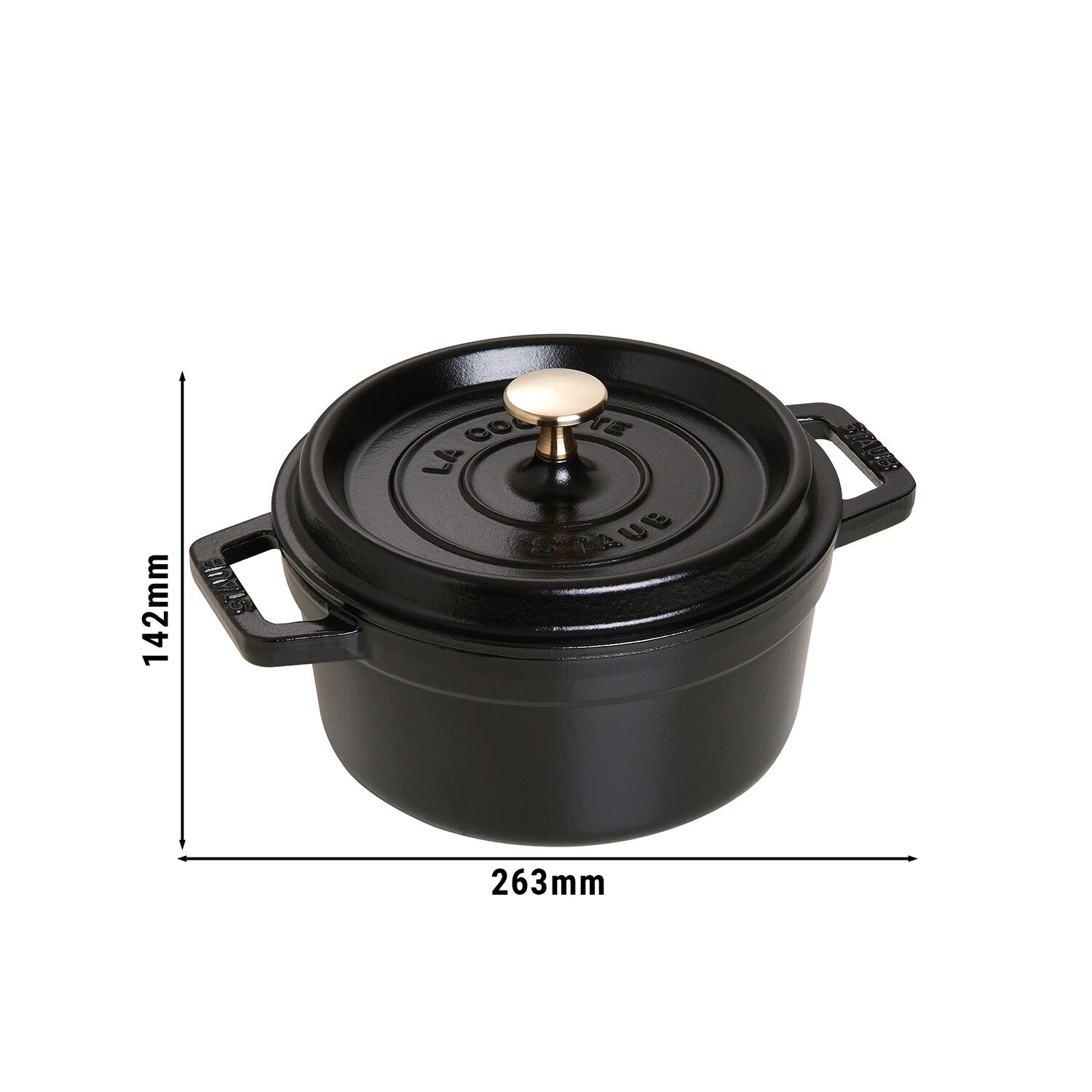 STAUB | LA COCOTTE - Cocotte - Ø 200mm - Gjutjärn - Svart