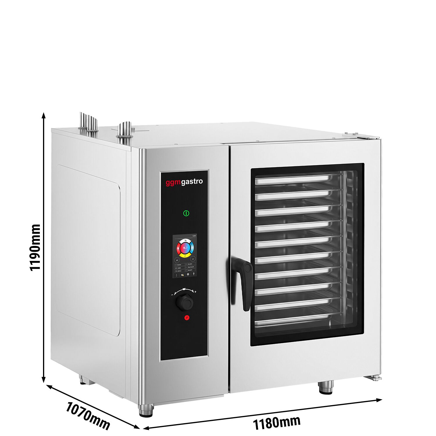 Commercial Electric Combi Oven – Touch Control – 20 × GN 1/1 – with Automatic Cleaning System, Core Temperature Probe, Boiler, Rack