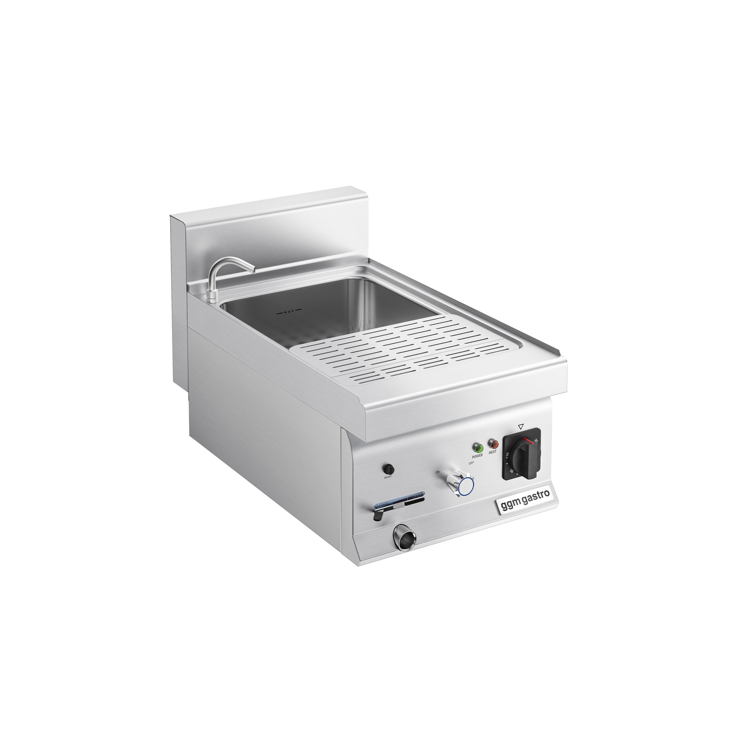 Cuiseur à pâtes électrique avec robinet – 26 L – 6 kW