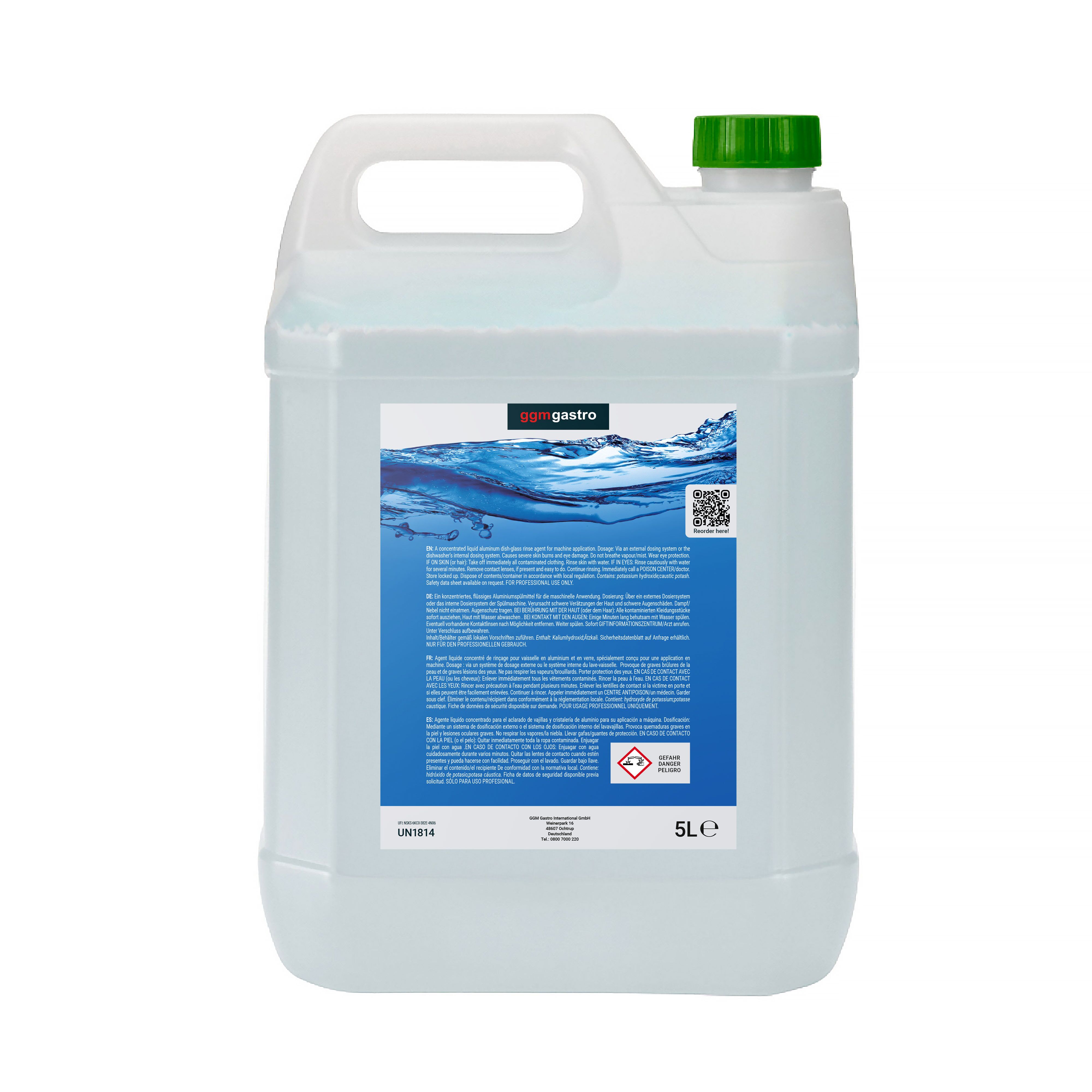 (4 pcs) Nettoyant Verre & aluminium pour lave-vaisselle - 5L - Écologique & sans phosphates & neutre pH7 & hautement concentré