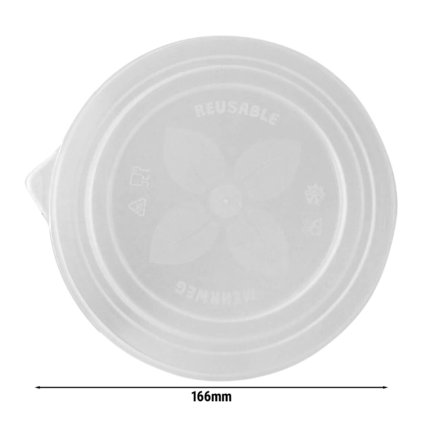 (60 pcs) Couvercle réutilisable - 166x157mm - Transparent - compatible avec couvercles pour bols Ø150mm