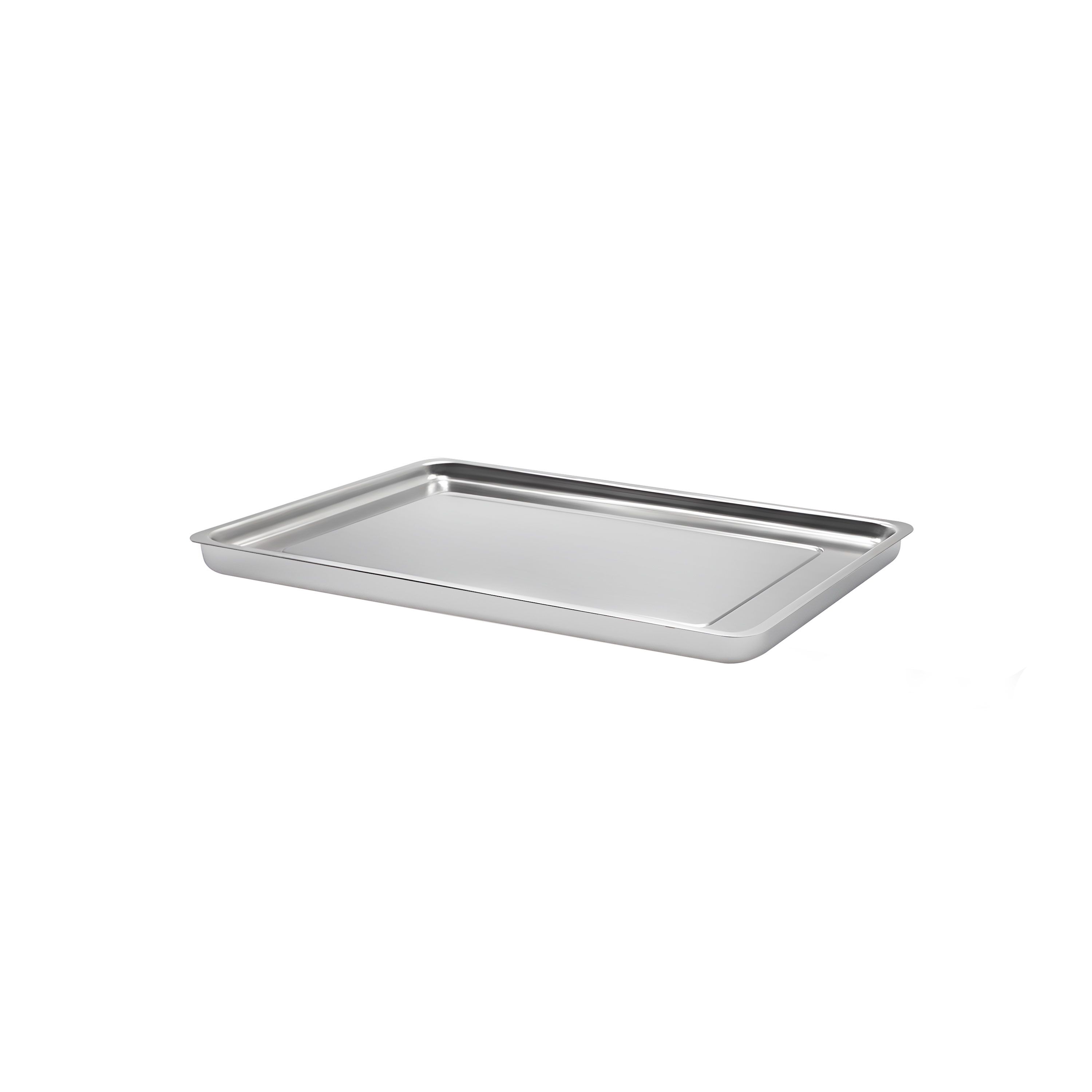 Plateau de service avec rebord - Acier inoxydable - avec rebord - rectangulaire - 393x268x40mm - Hauteur : 40mm