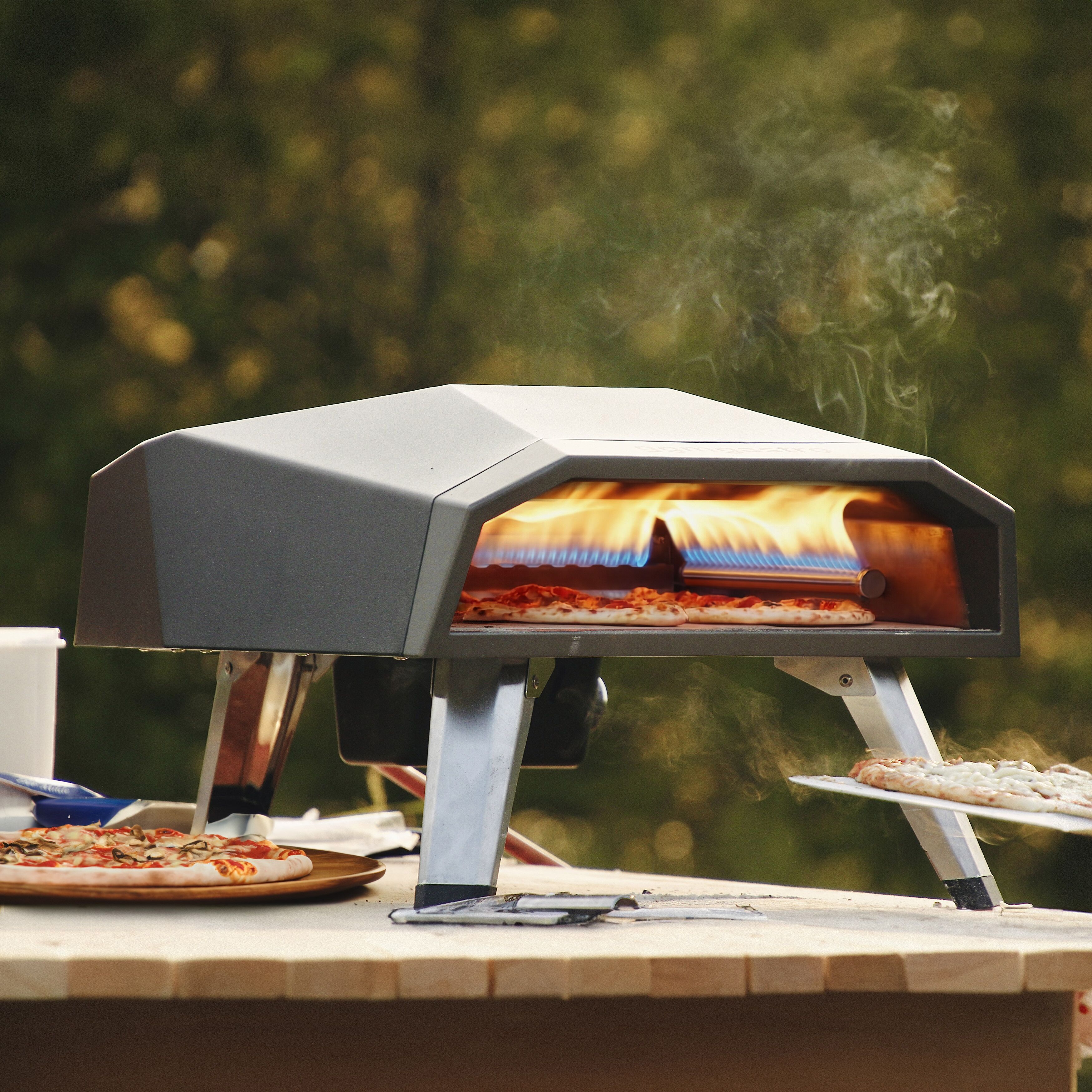 Four à pizza d’extérieur à gaz - Sole en pierre réfractaire - 1 x 1 pizzas Ø40cm - jusqu’à 500°C - avec sac de transport étanche