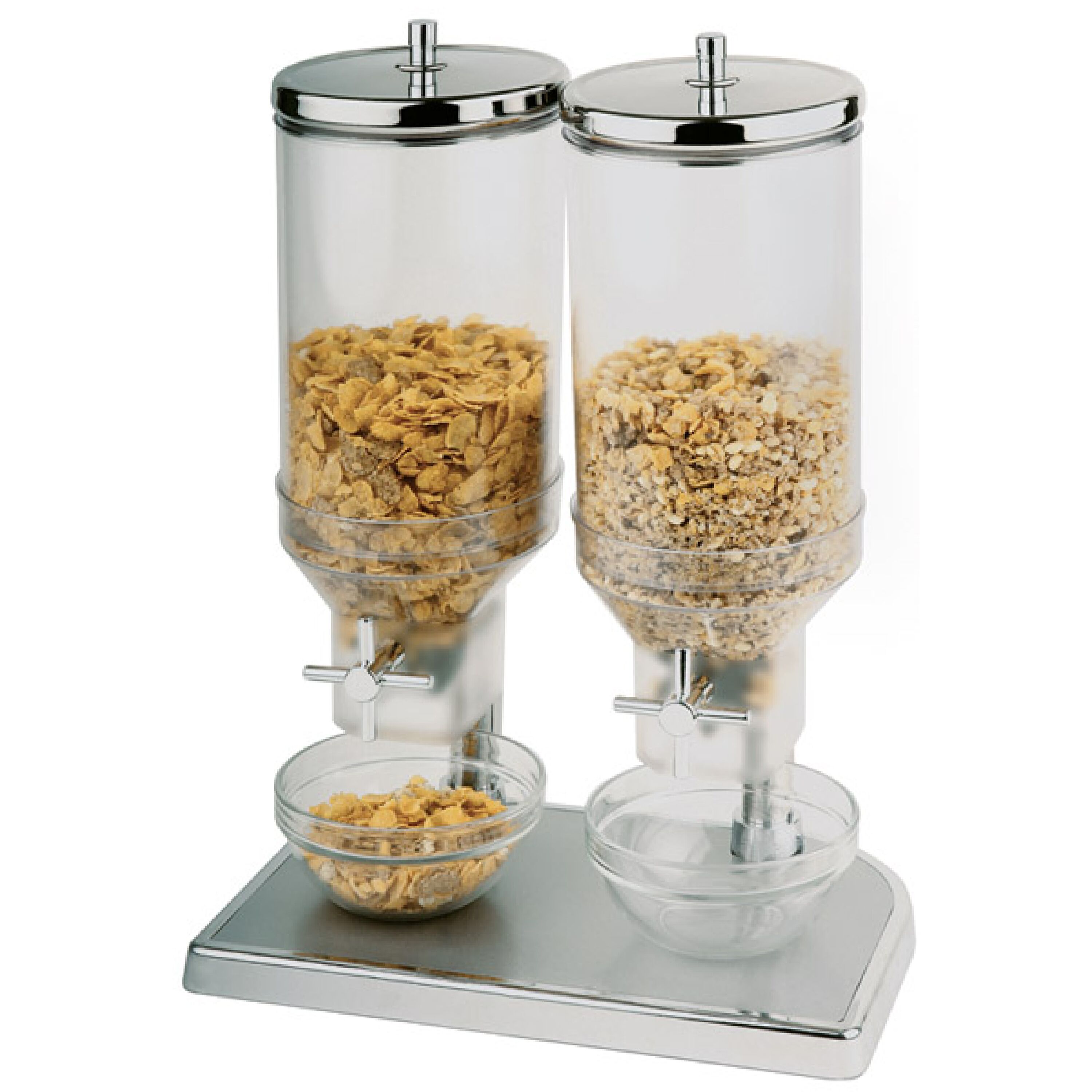 Dispenser per cereali - Linea FRESH+EASY - dosatore a manopola - 1 contenitore in SAN - 9 litri - supporto in acciaio inox