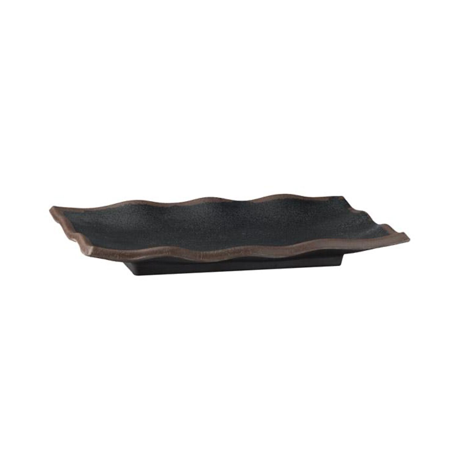(6 pcs) Plateau de présentation - MARONE - Mélamine - 225x150mm - Hauteur:30mm - Noir/Brun - empilable, compatible lave-vaisselle