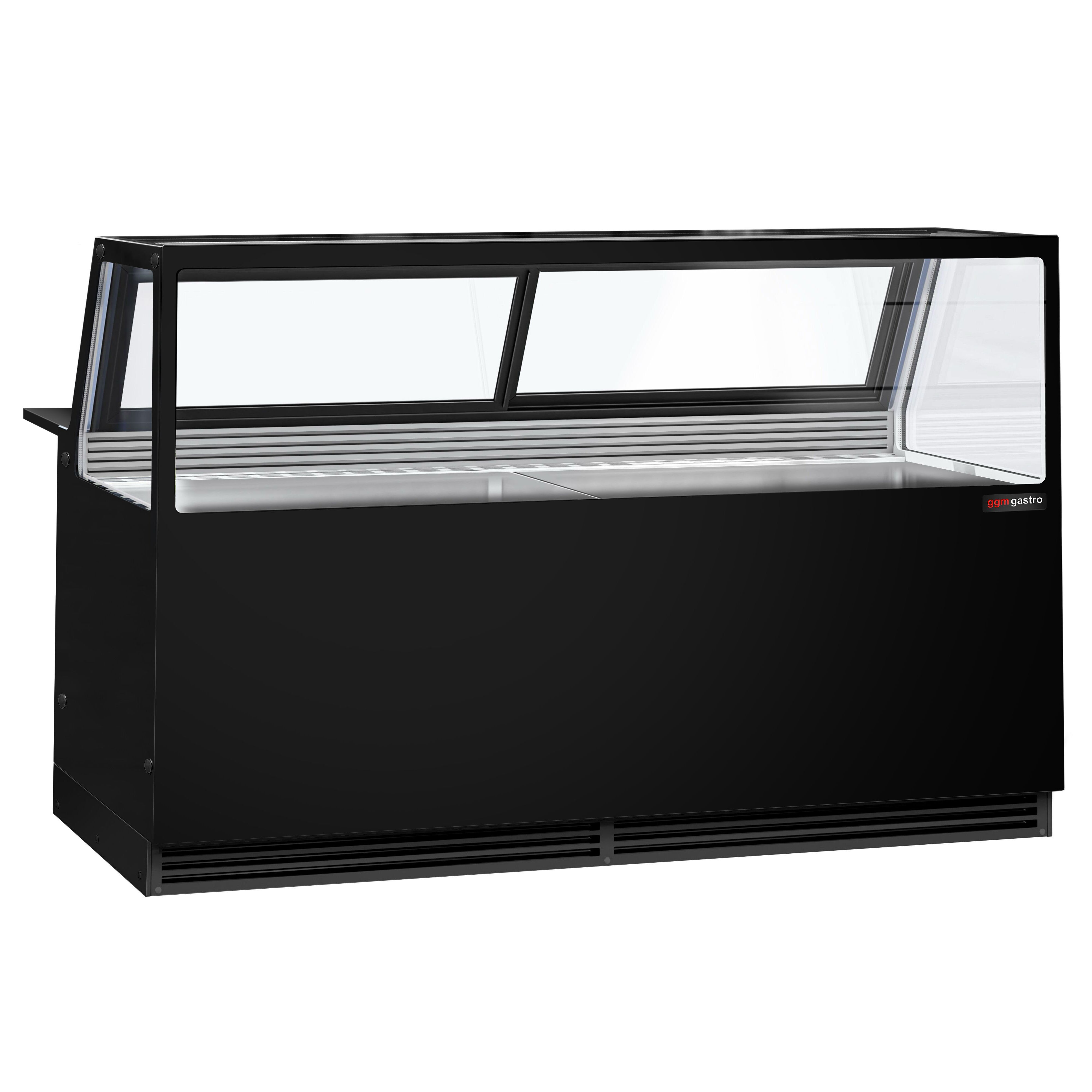 Comptoir vitrine réfrigérée KAISA - 2000x1048mm - +2/+8°C - Double vitrage - Éclairage LED