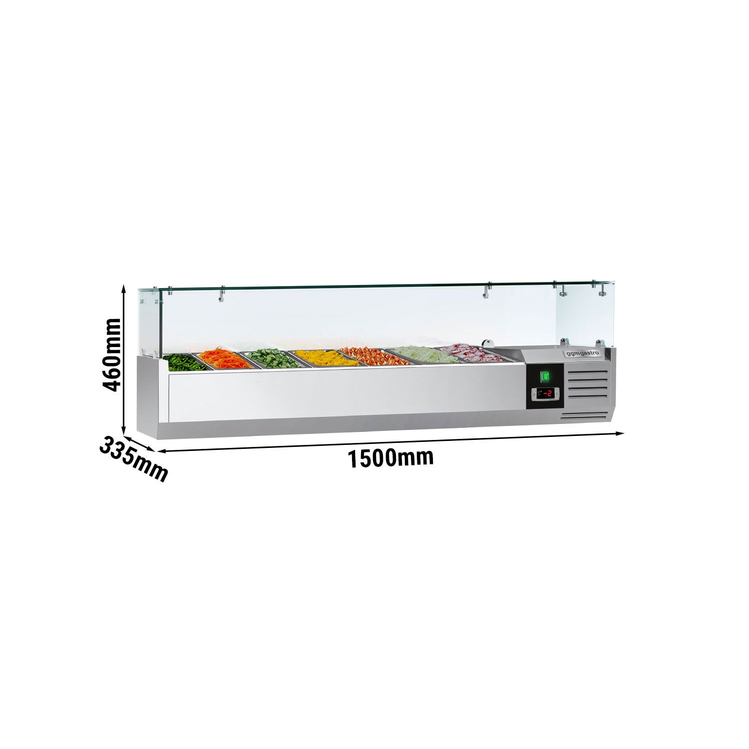 Vitrine Réfrigérée à Ingrédients PREMIUM - 1500x335mm - 7x GN 1/4