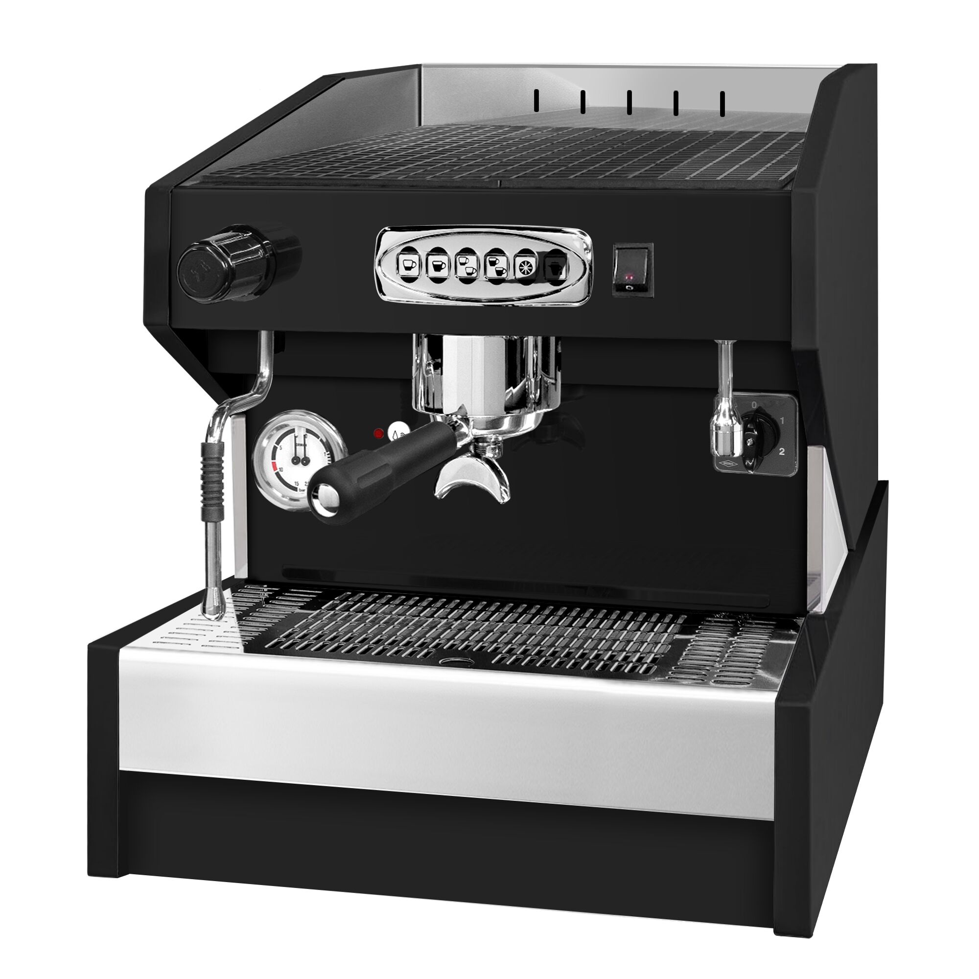 Machine à café porte-filtre « Eminence » – 1 groupe – avec système de préinfusion inclus – Noir