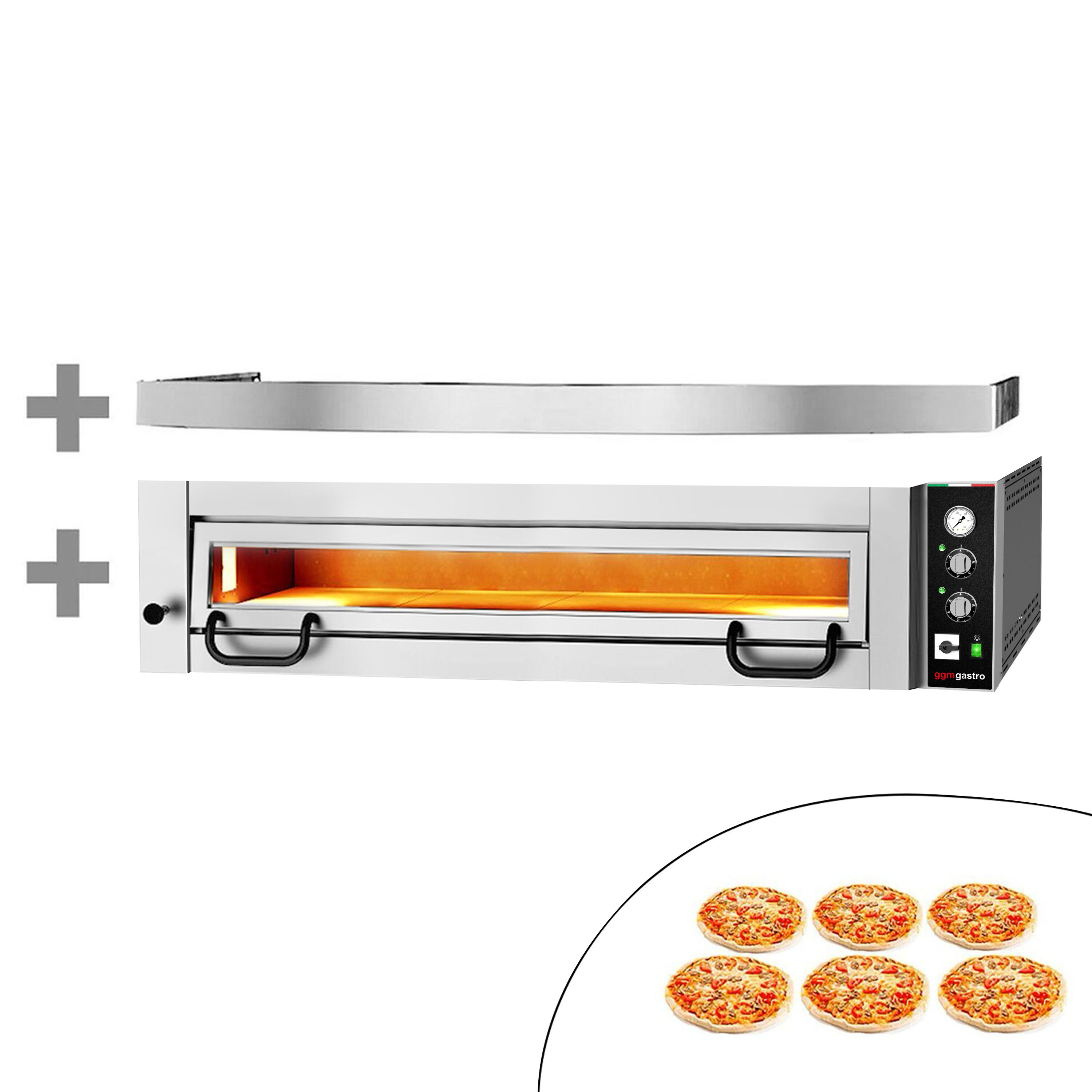 Four à pizza électrique Power – 6 x 34 cm – Manuel – incl. hotte