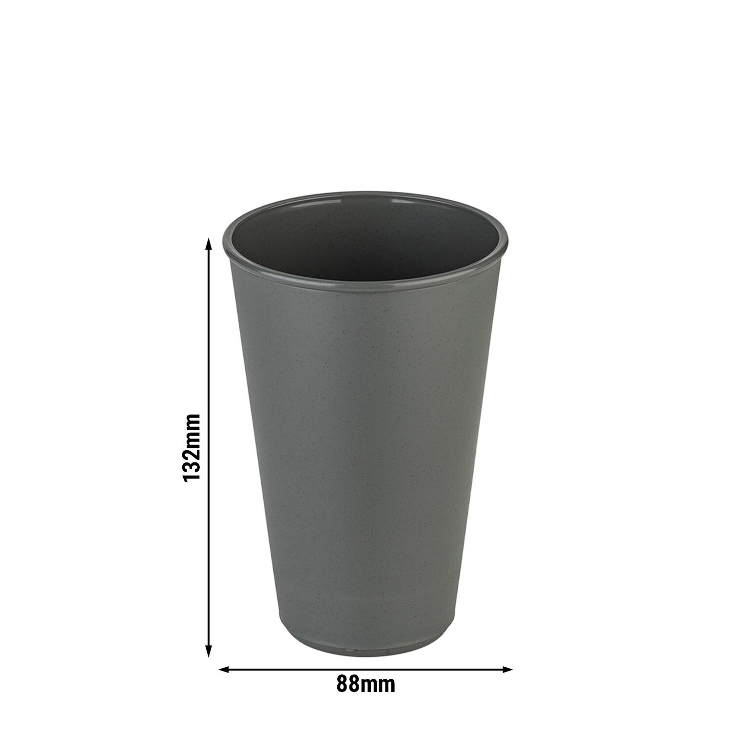 (24 pcs) Gobelet réutilisable - 400ml - Ø 88mm - Gris - compatible avec couvercle MWDGK35