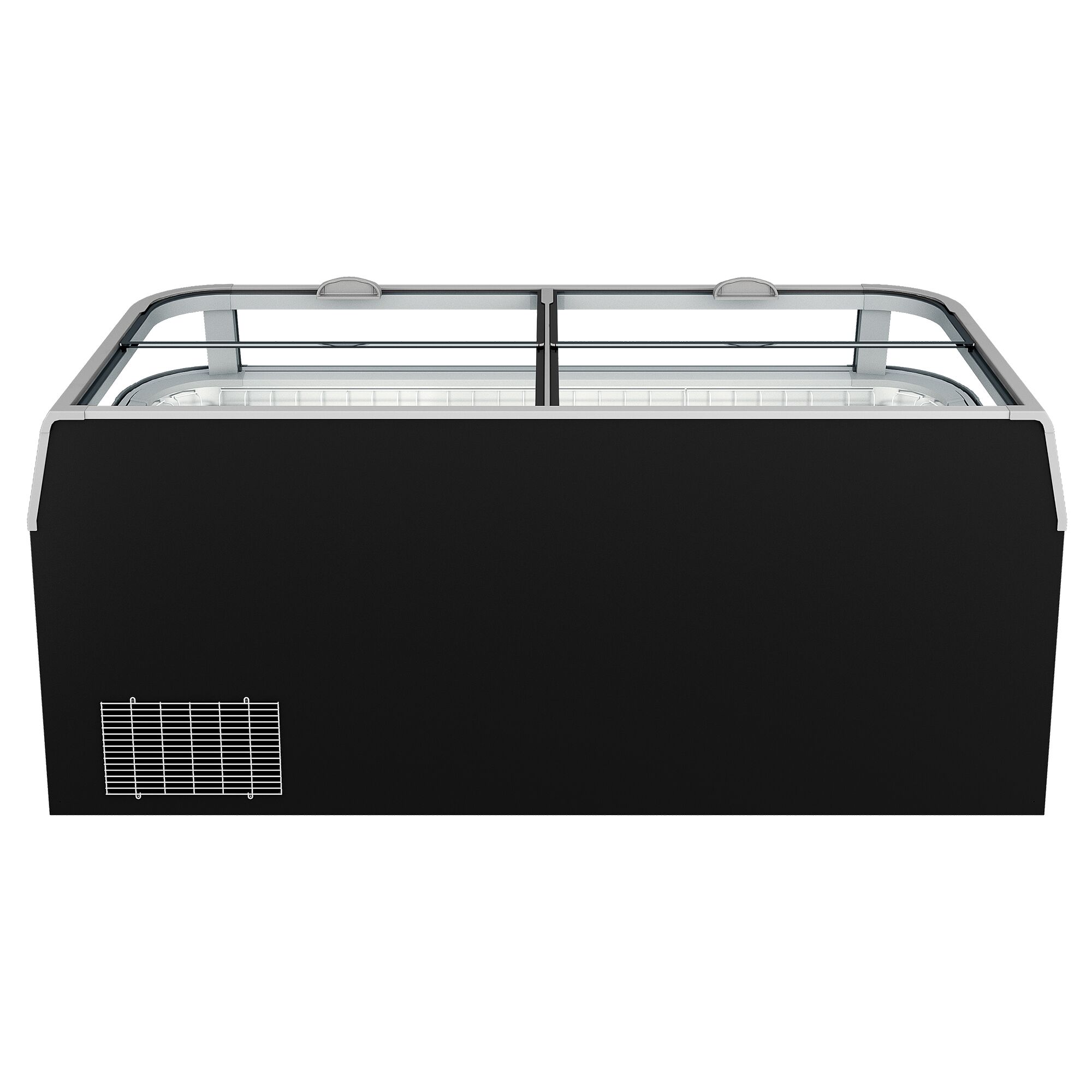 Îlot de congélation pour supermarché - Module de tête - 1850x850mm - 523 L - Couvercles coulissants en verre - Noir