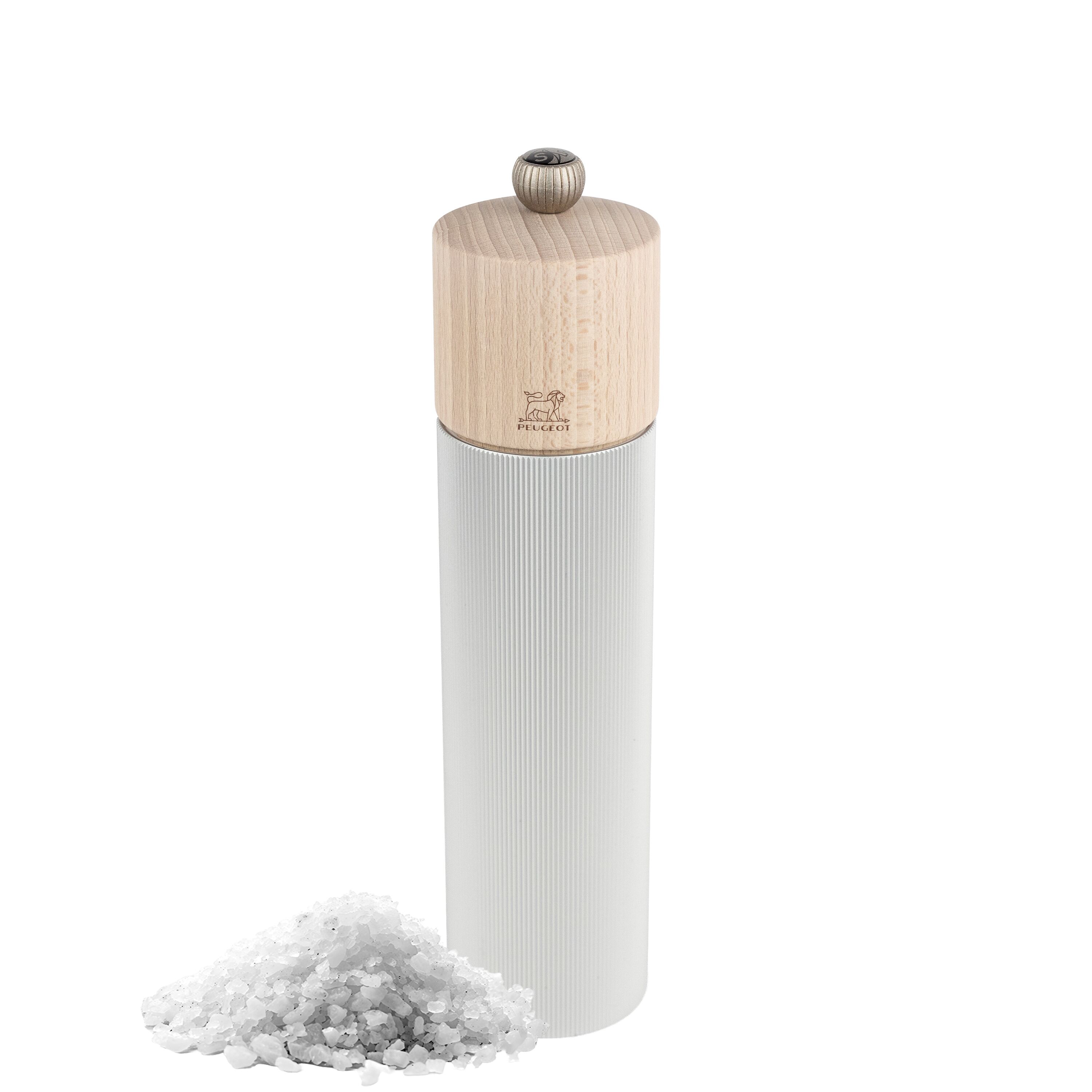 (6 pièces) PEUGEOT | LINE - Moulin à sel - Bois/Aluminium - Naturel - Hauteur : 220 mm