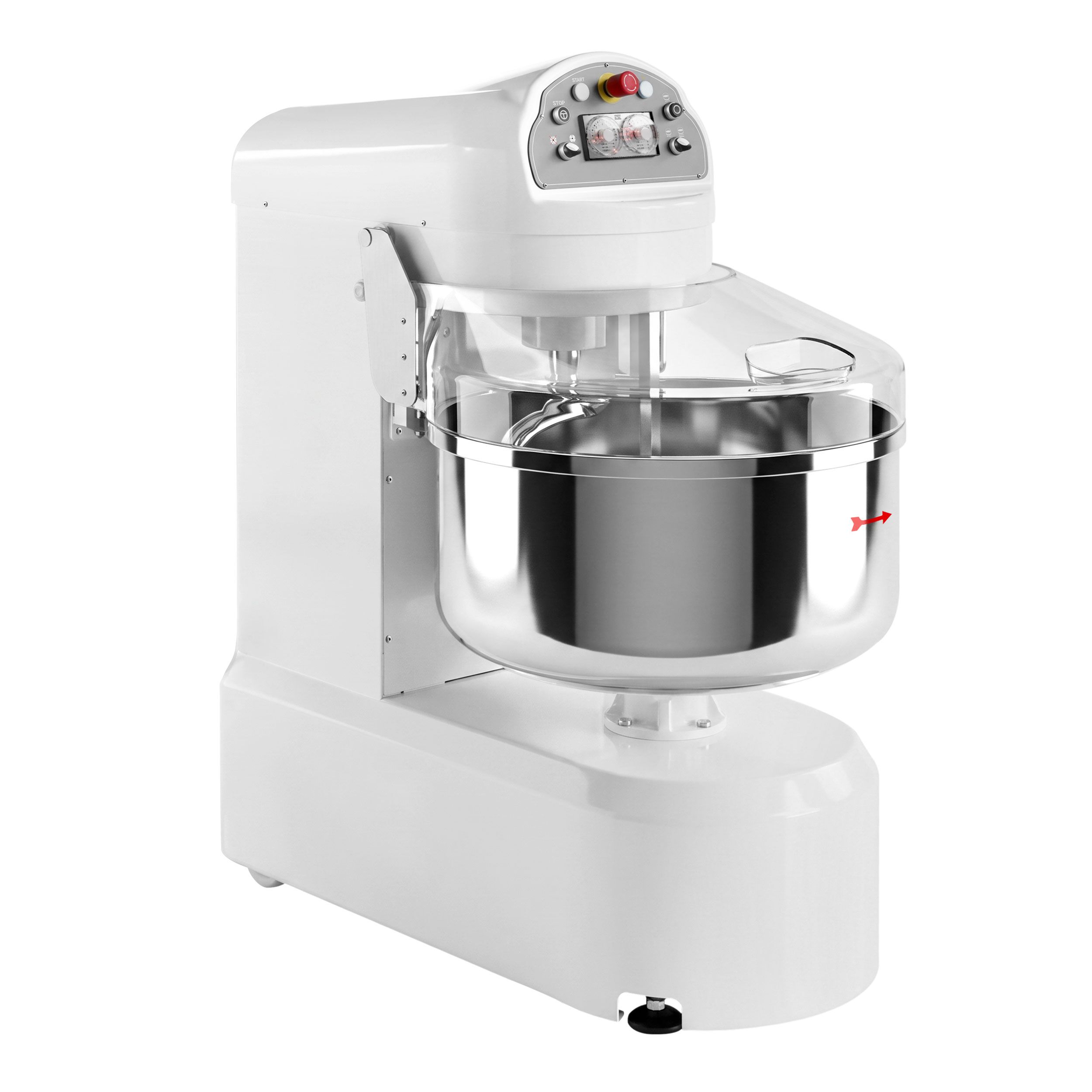 Spiraalkneder - 117l / 60kg - 2 snelheden - met vaste kom - timerfunctie - 400V - speciaal voor brooddeeg